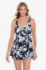 Bow Front Swim Dress - Nightshade sold by Longitude