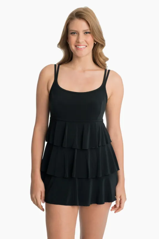 Plus Size Triple Tier Swim Dress sold by Longitude