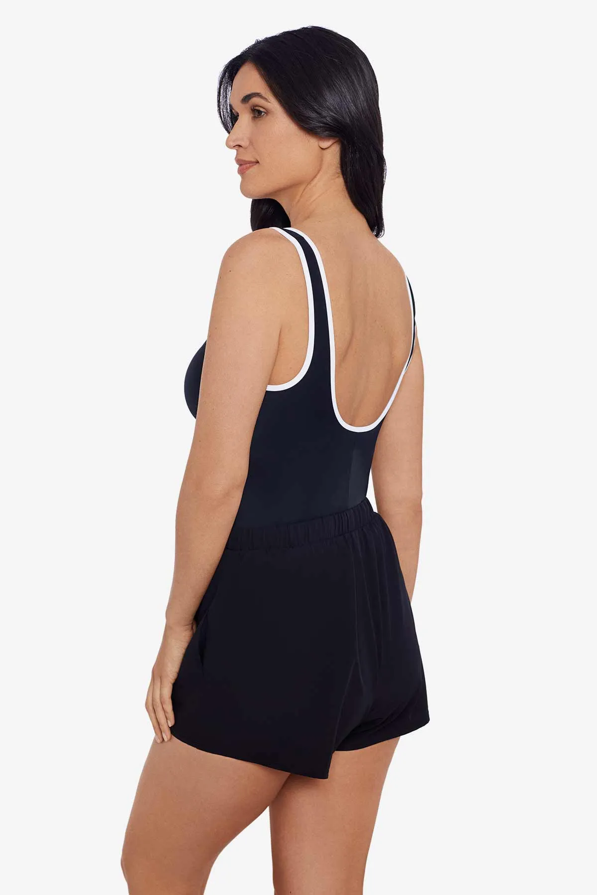 Zip Run Around One Piece - Black/White Color Coated sold by Longitude product image thumbnail 2