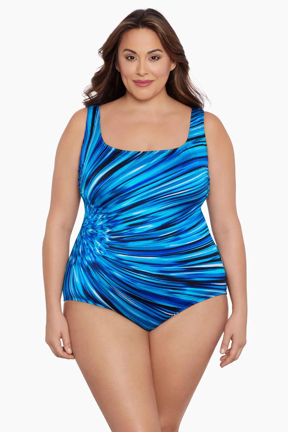 Sparks Fly Plus Size Long Torso Panel Scoopneck One Piece sold by Longitude
