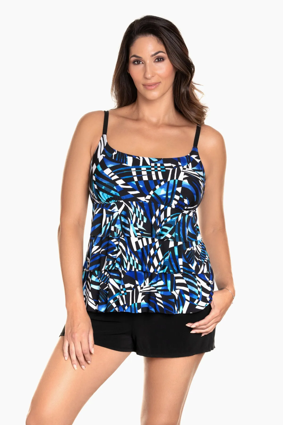 Ruffle Faux Long Torso Shortini Digital Cortex sold by Longitude