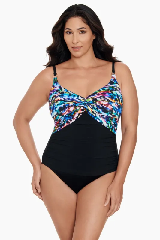 Beach Craze Long Torso Twist Front One Piece sold by Longitude