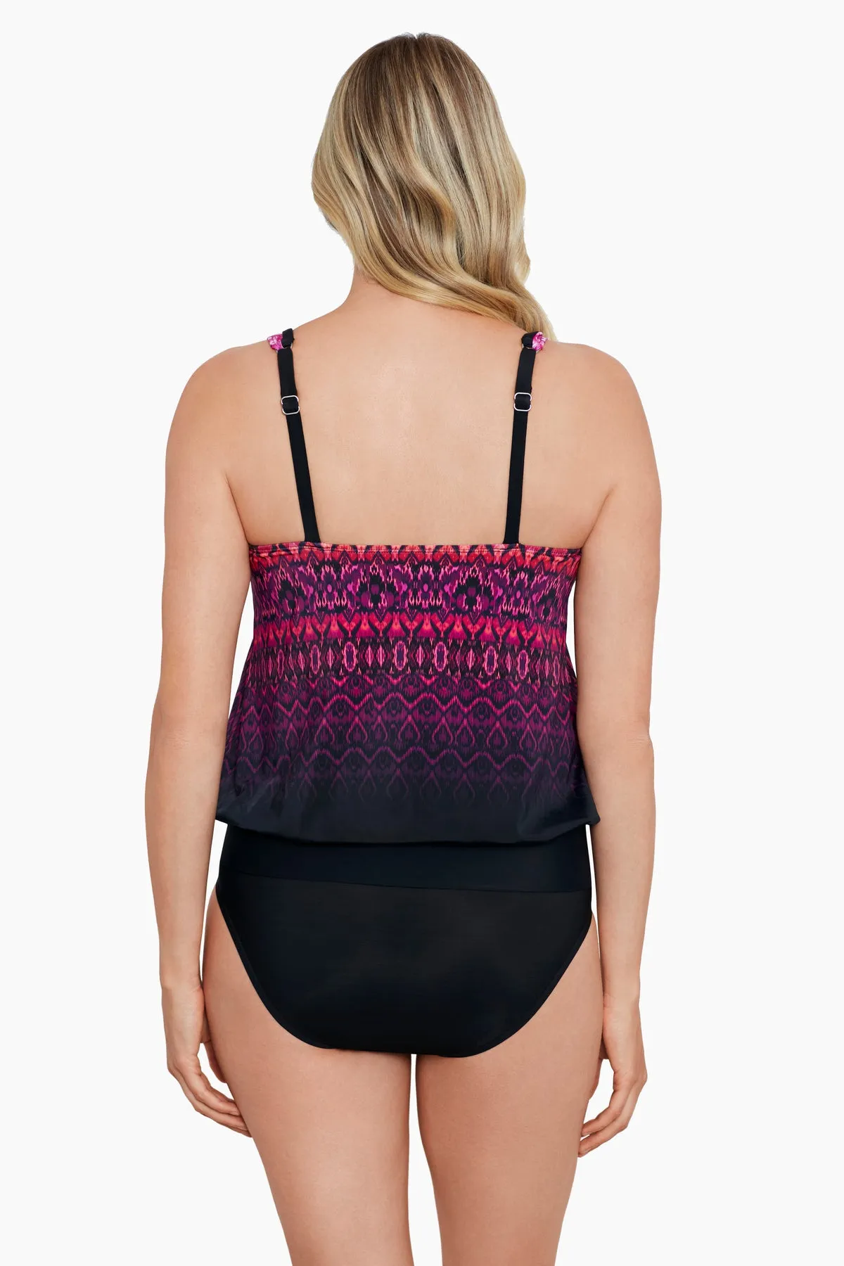 Shirred Neck Blouson Tankini Top Biased View sold by Longitude product image thumbnail 3