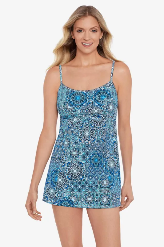 Plus Size Empire Swimdress Back In Tile sold by Longitude