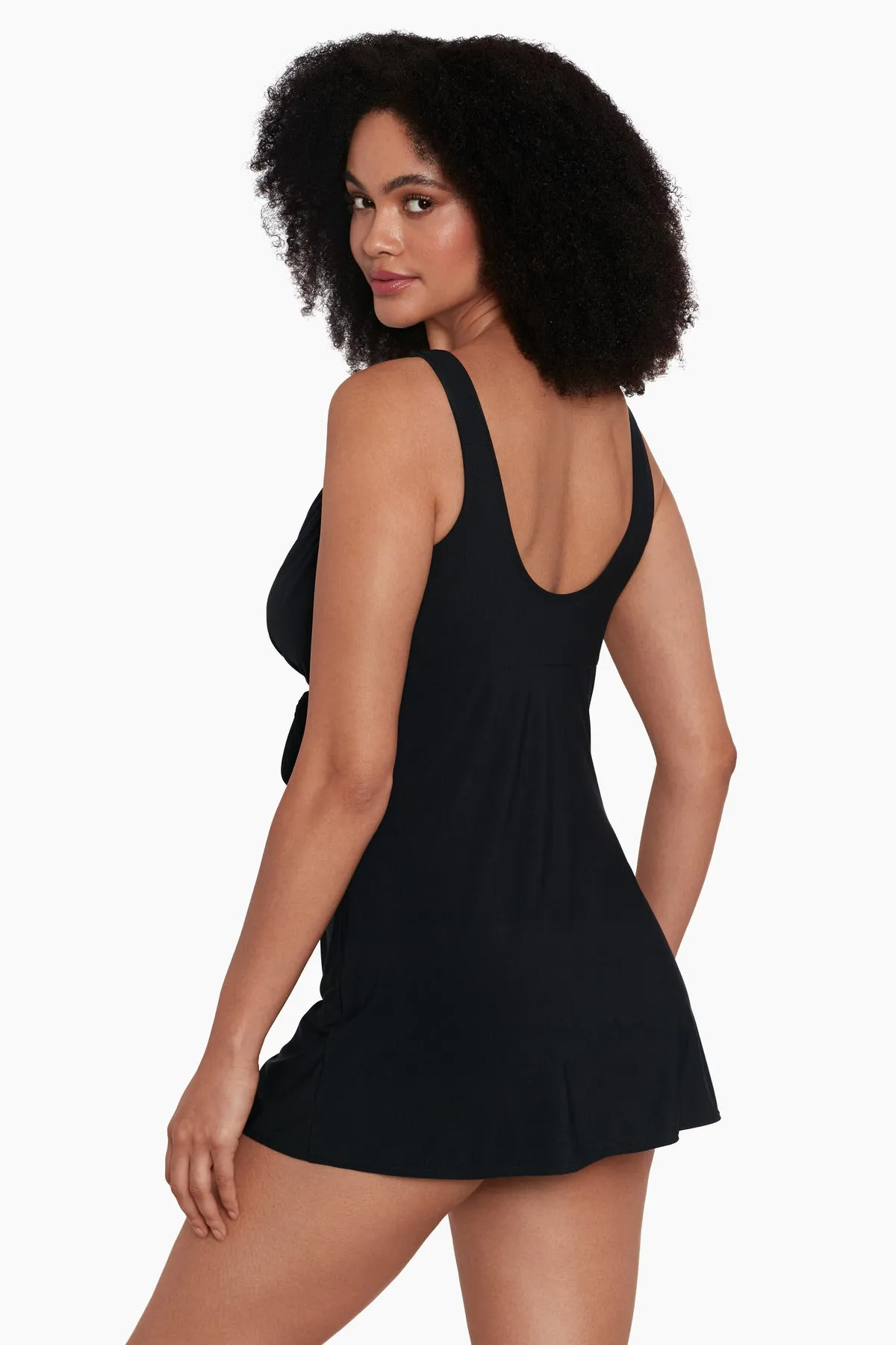 Long Torso Draped Crossover Flyaway Swim Dress - Night Gala sold by Longitude product image thumbnail 2