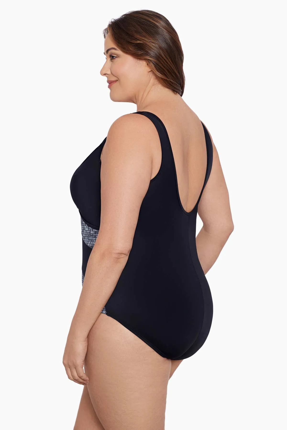 Madison Square Plus Size Long Torso Faux Surplice One Piece sold by Longitude product image thumbnail 2