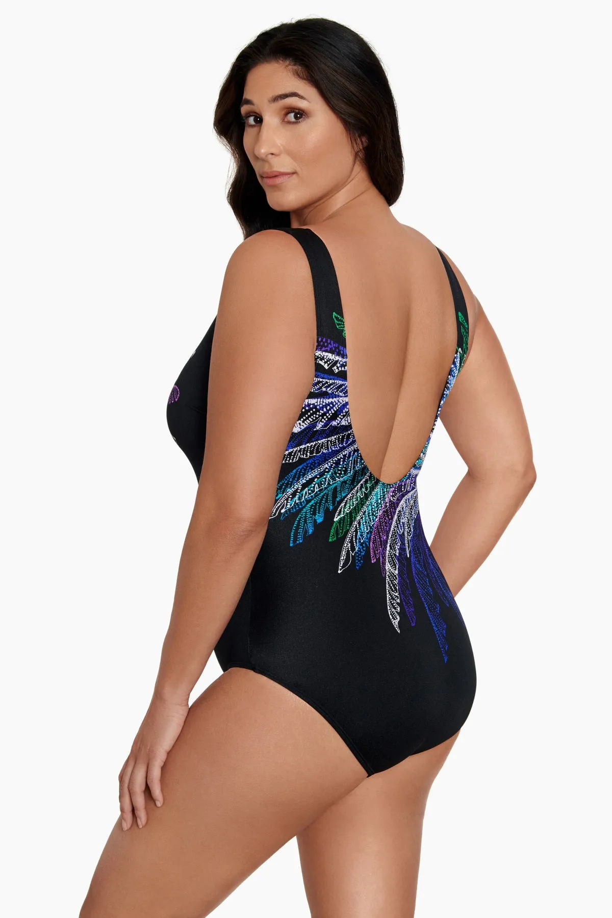 Long Torso Panel Scoopneck One Piece - Palm In Palm sold by Longitude product image thumbnail 2