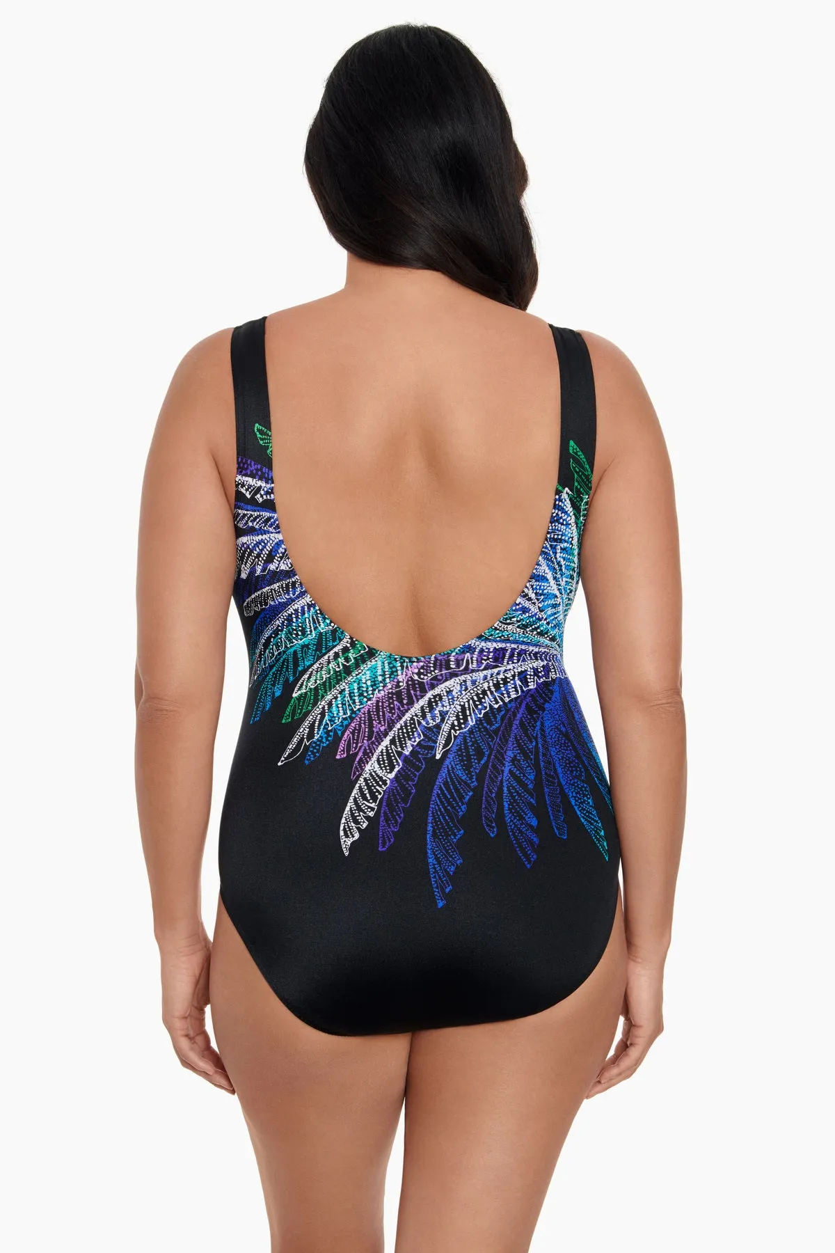 Long Torso Panel Scoopneck One Piece - Palm In Palm sold by Longitude product image thumbnail 4