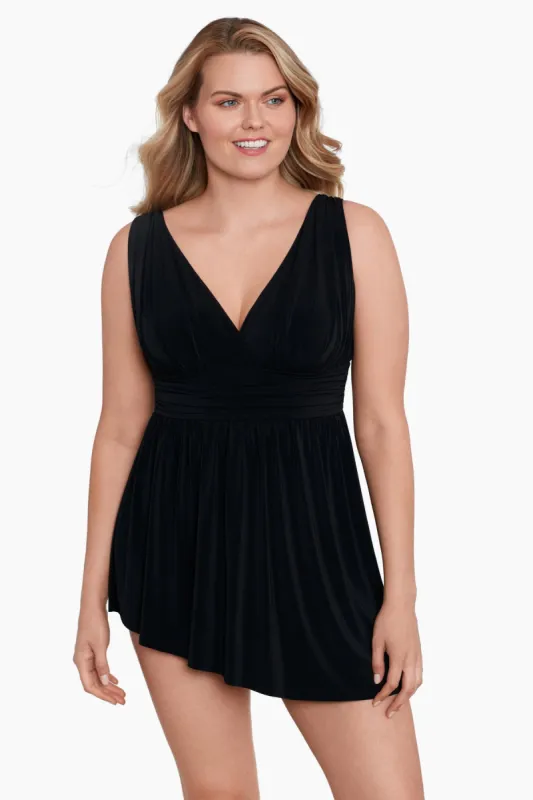 Long Torso Goddess Flyaway Swim Dress - Night Gala sold by Longitude