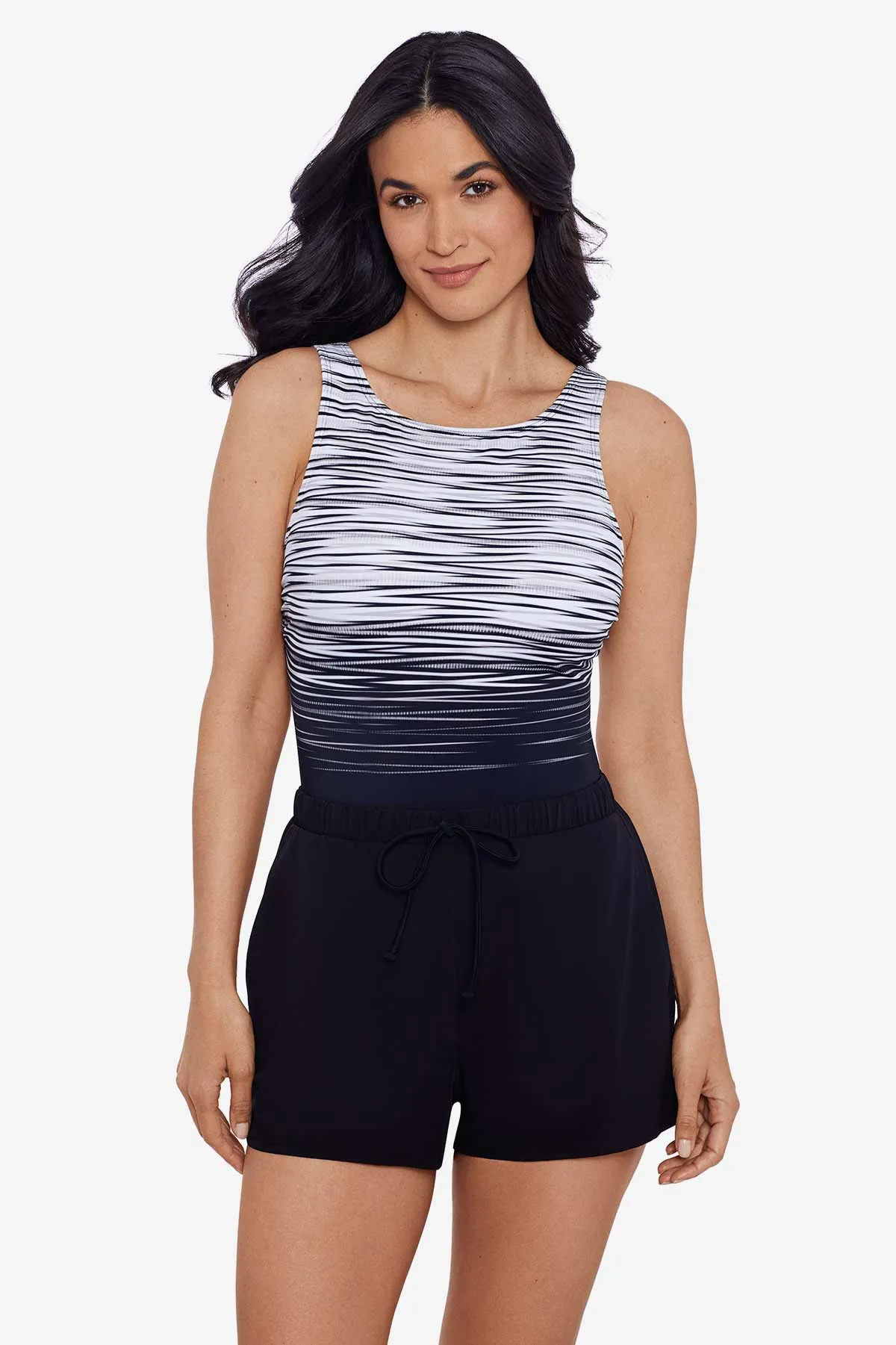 High Neck Runaround One Piece - Safety Shock sold by Longitude