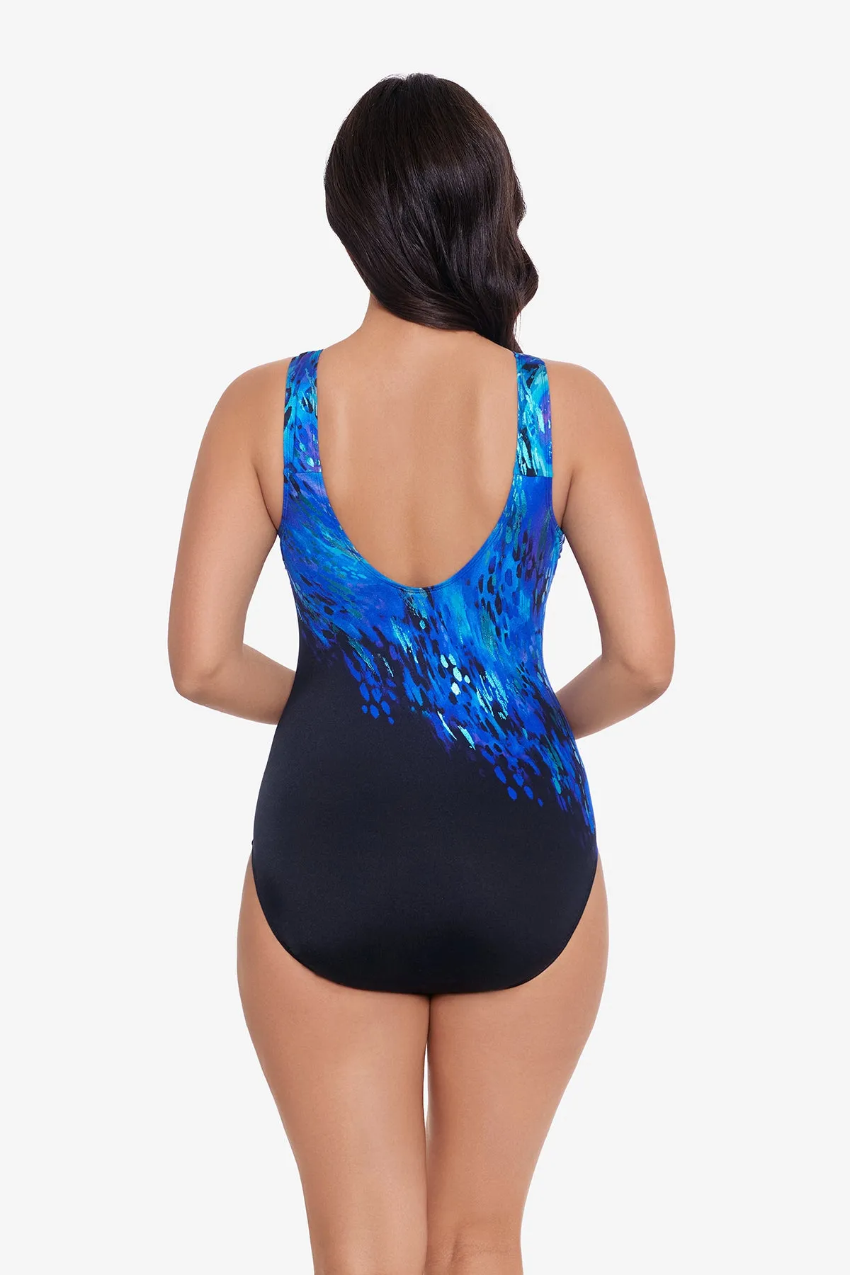 Panel Scoopback Highneck Long Torso One Piece Swimsuit Up Close & Purrsonal sold by Longitude product image thumbnail 3