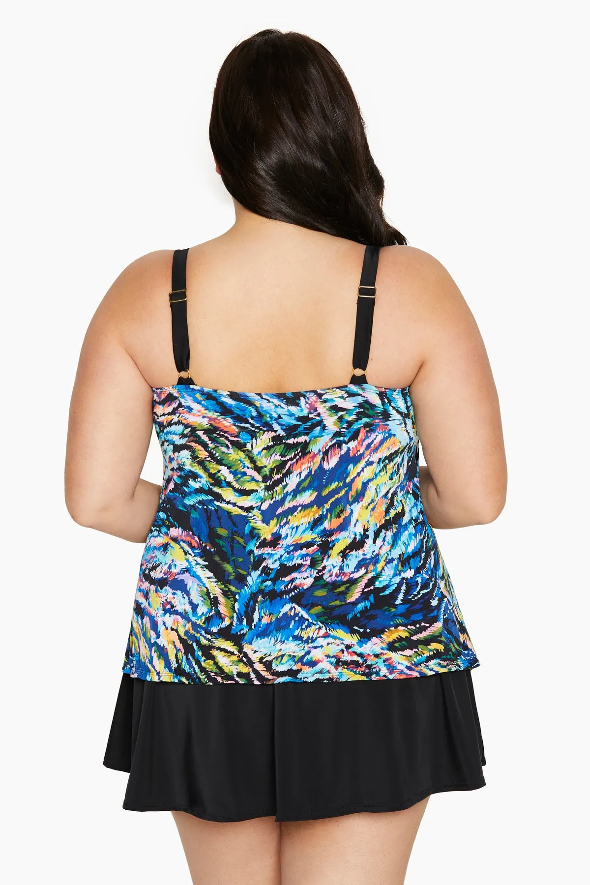 Plus Size Ruffle Faux Skirtkini Wild Coral sold by Longitude product image thumbnail 2