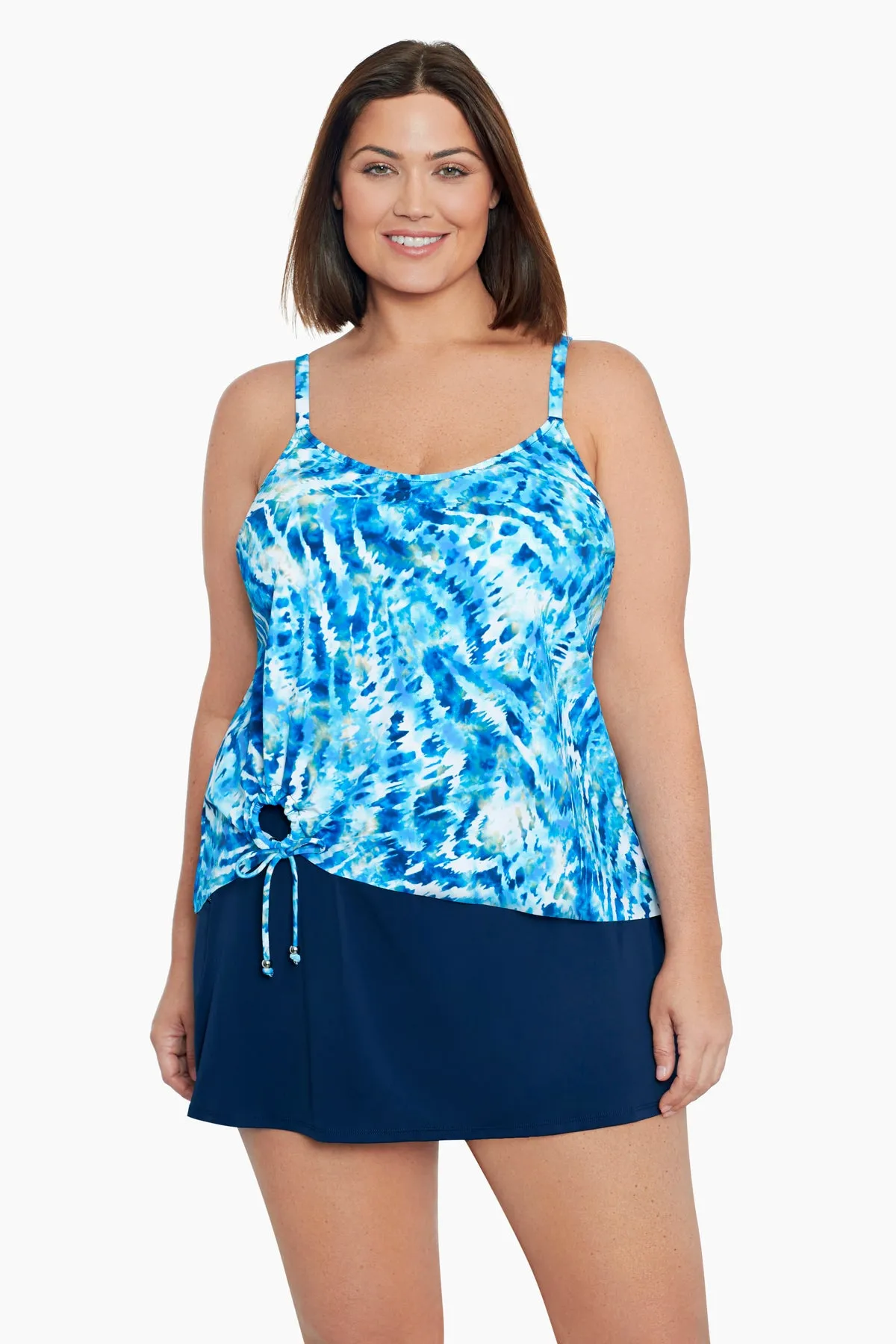Plus Size Side Ring Tankini Top - Wishy Washy sold by Longitude