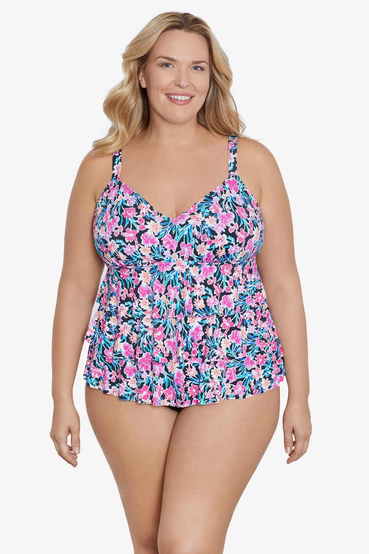 Plus Size Triple Tier Fauxkini - Florentine sold by Longitude