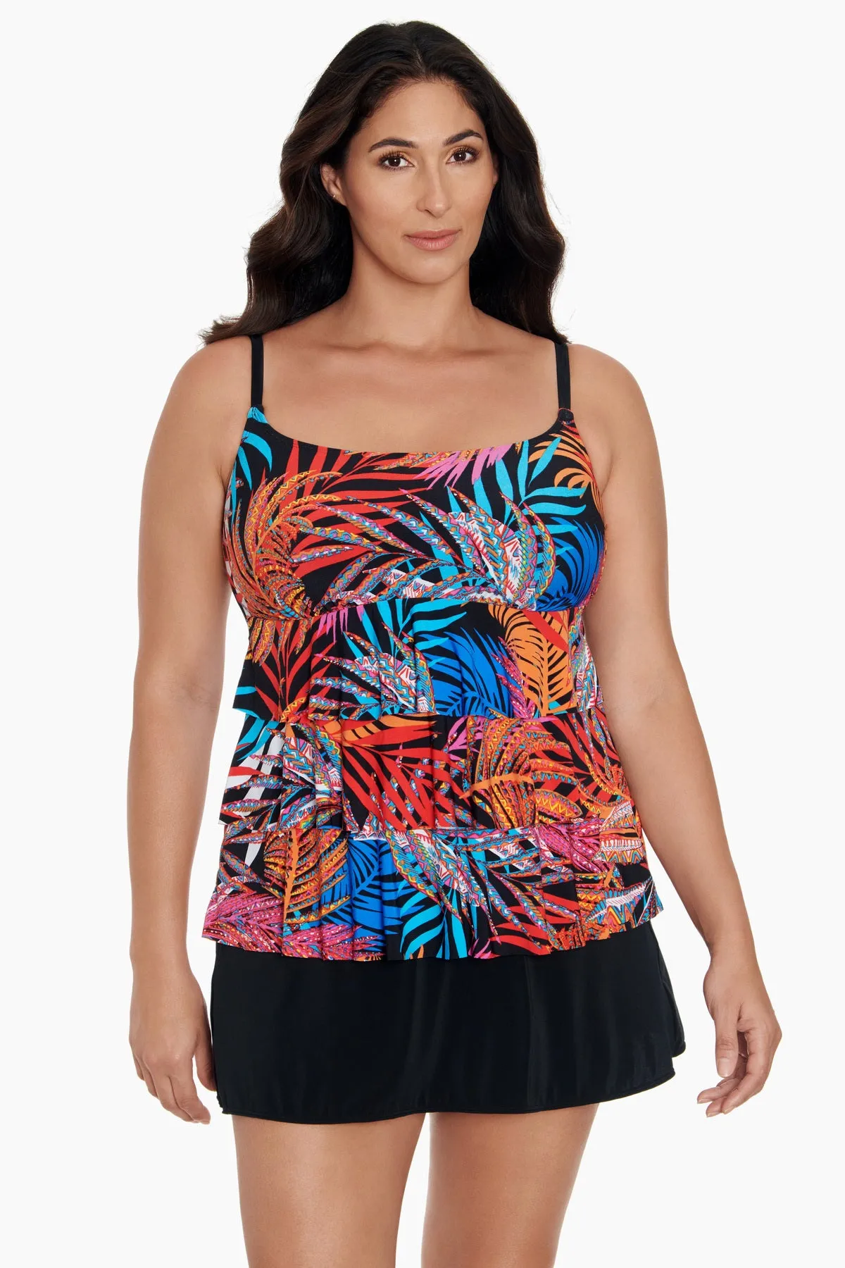 Long Torso Ruffle Faux Skirtini - Jungle Boogie sold by Longitude