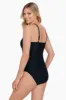 Meshed Up High Neck Mesh Insert Mio One Piece - Black/White sold by Longitude