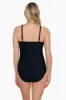 Meshed Up High Neck Mesh Insert Mio One Piece - Black/White sold by Longitude