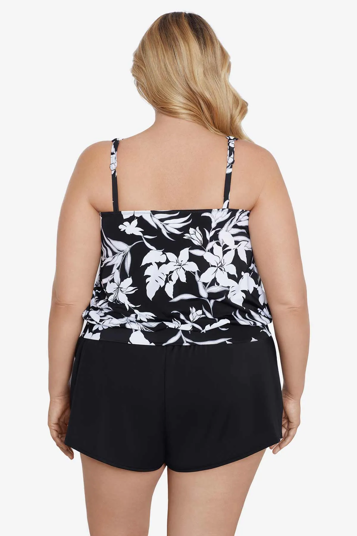 Plus Size Shirred Neck Blouson Top - Nightshade sold by Longitude product image thumbnail 3