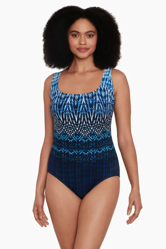 Long Torso Double X-Back One Piece - Crown Jewels sold by Longitude