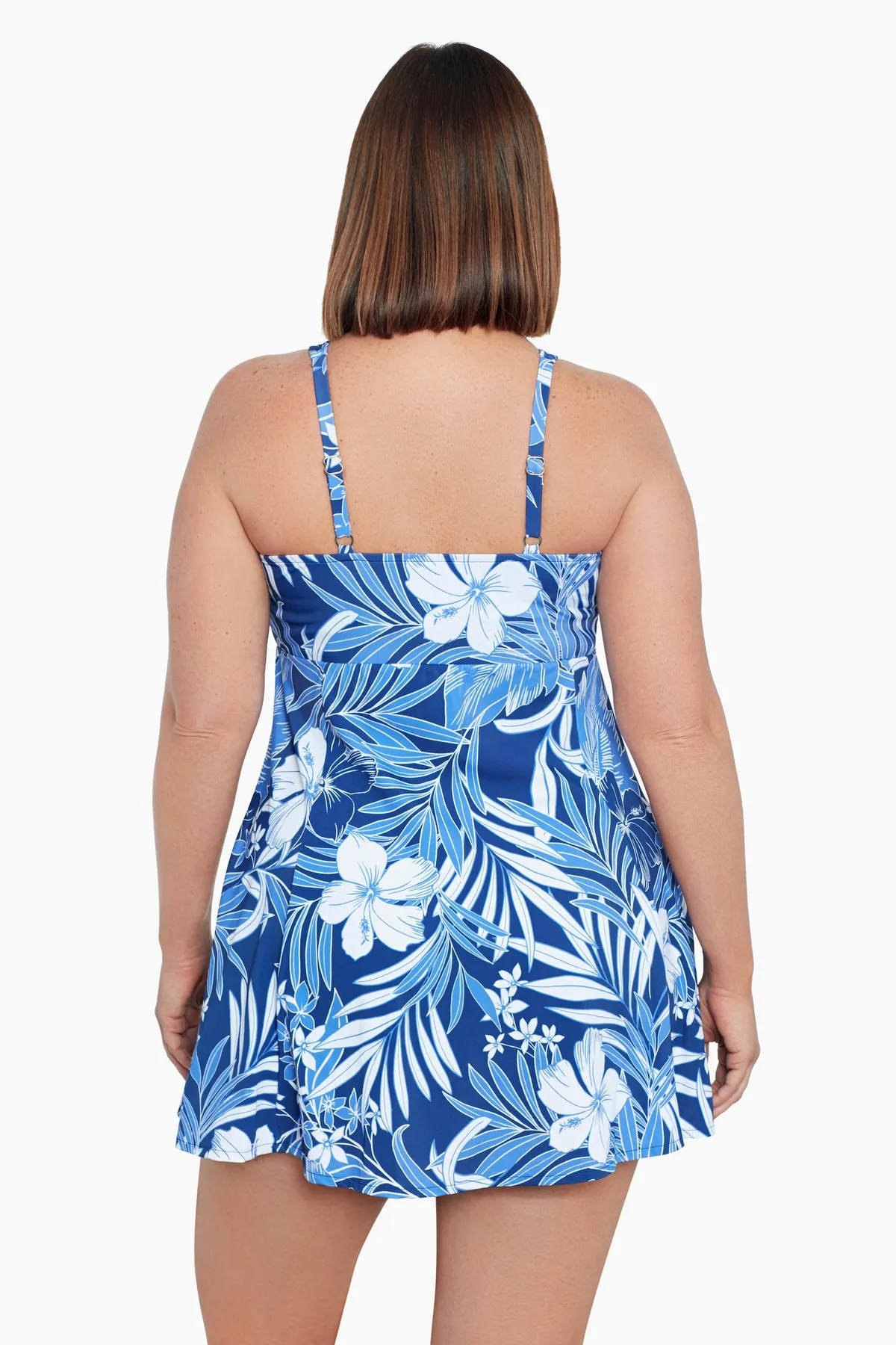 Plus Size Bow Front Swim Dress - In My Blues sold by Longitude product image thumbnail 3