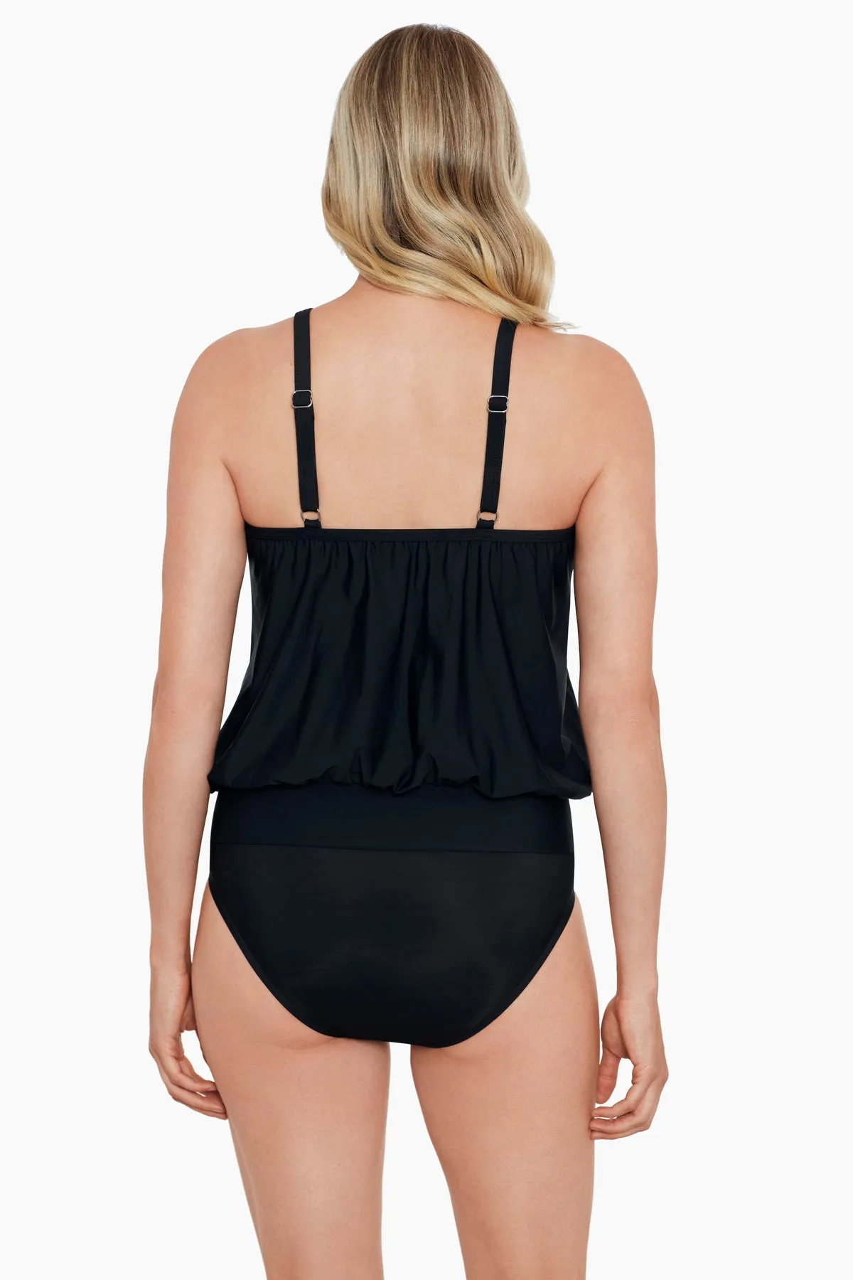 High Neck Blouson Tankini Top W/ Mesh Inserts - Meshed Up sold by Longitude product image thumbnail 3