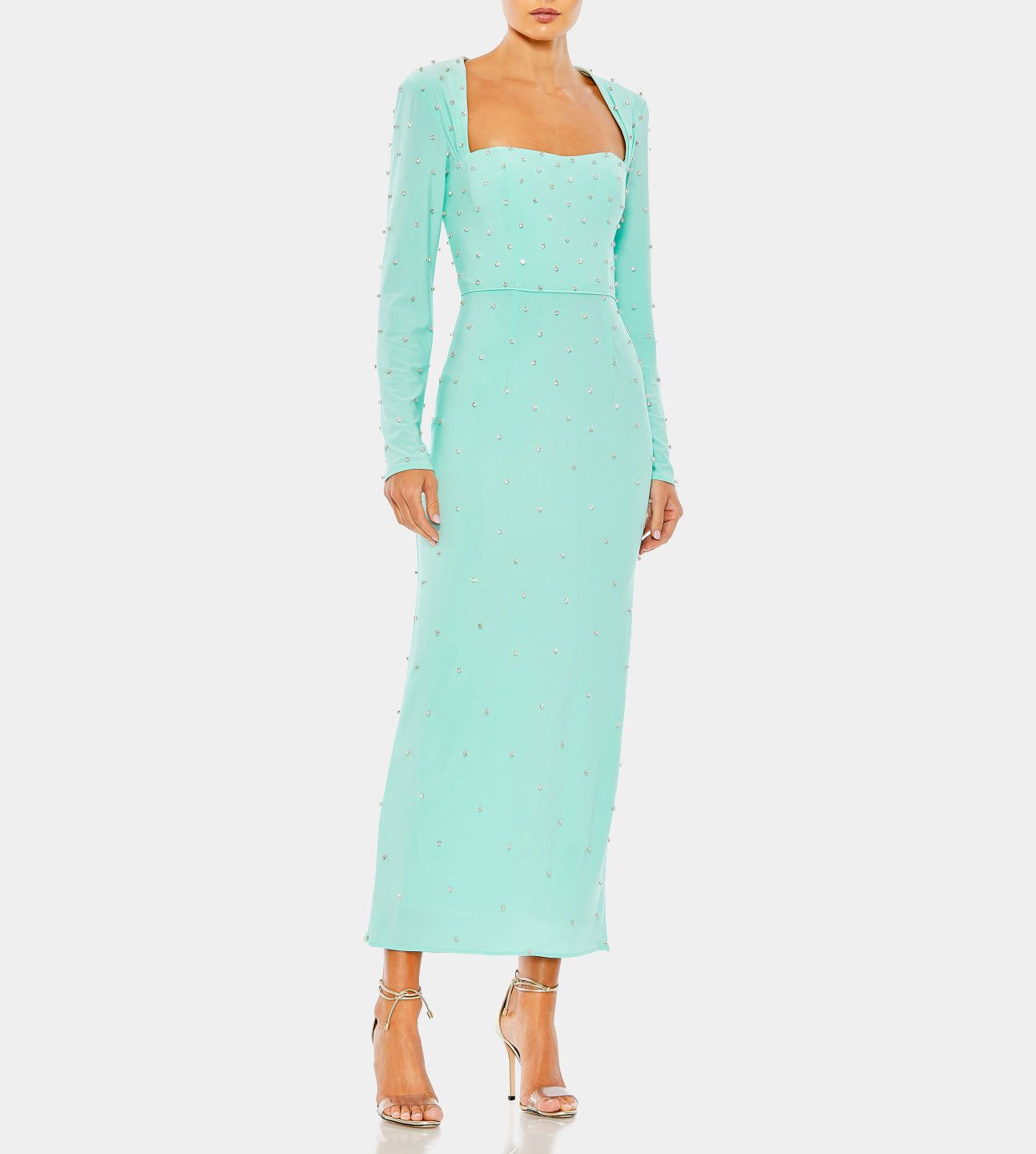 All Over Rhinestone Long Sleeve Dress sold by Lord & Taylor