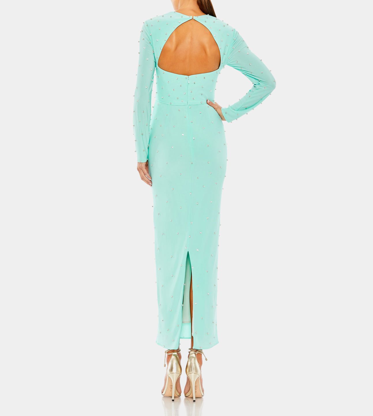 All Over Rhinestone Long Sleeve Dress sold by Lord & Taylor product image thumbnail 5