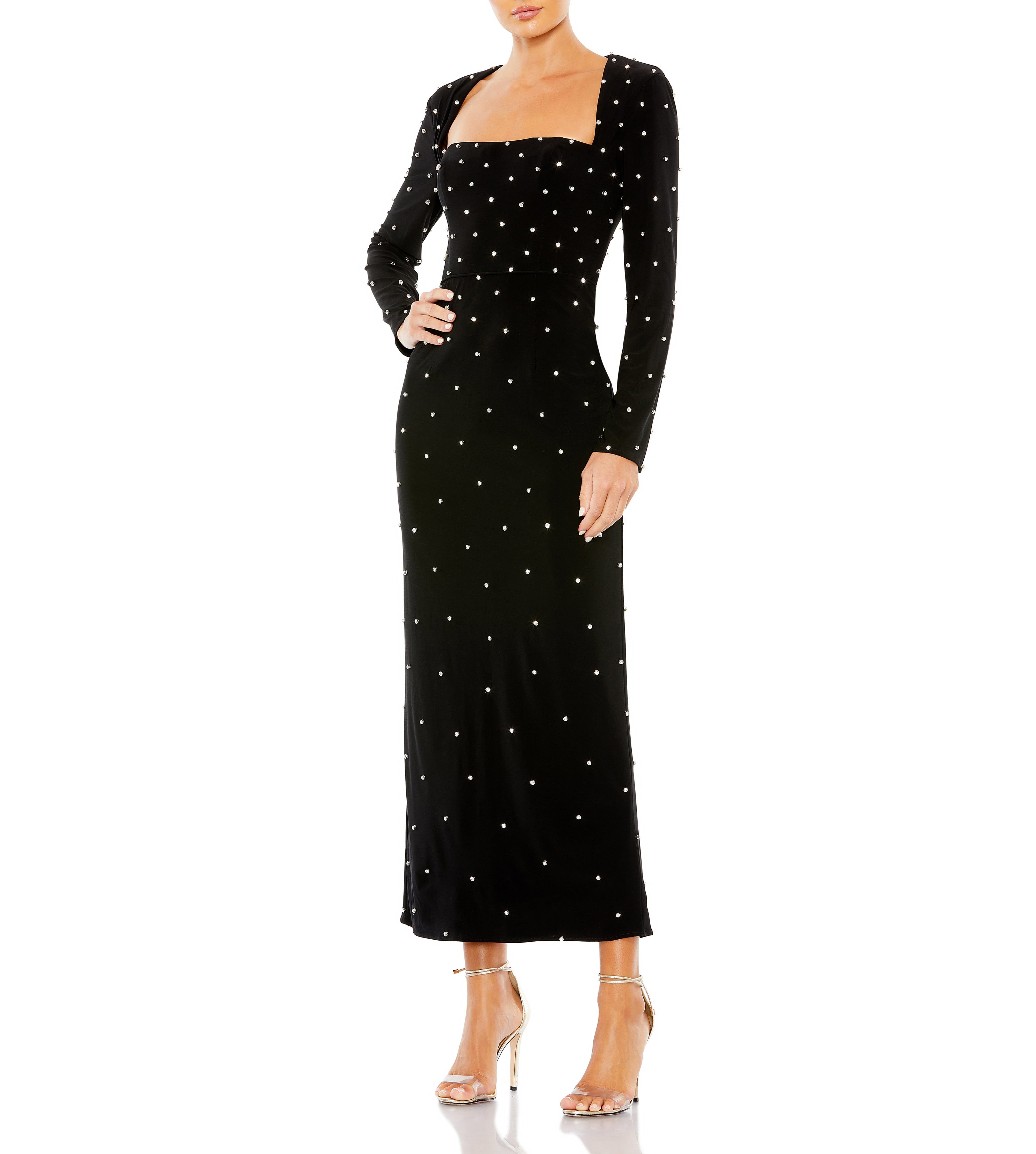 All Over Rhinestone Long Sleeve Dress sold by Lord & Taylor product image thumbnail 8
