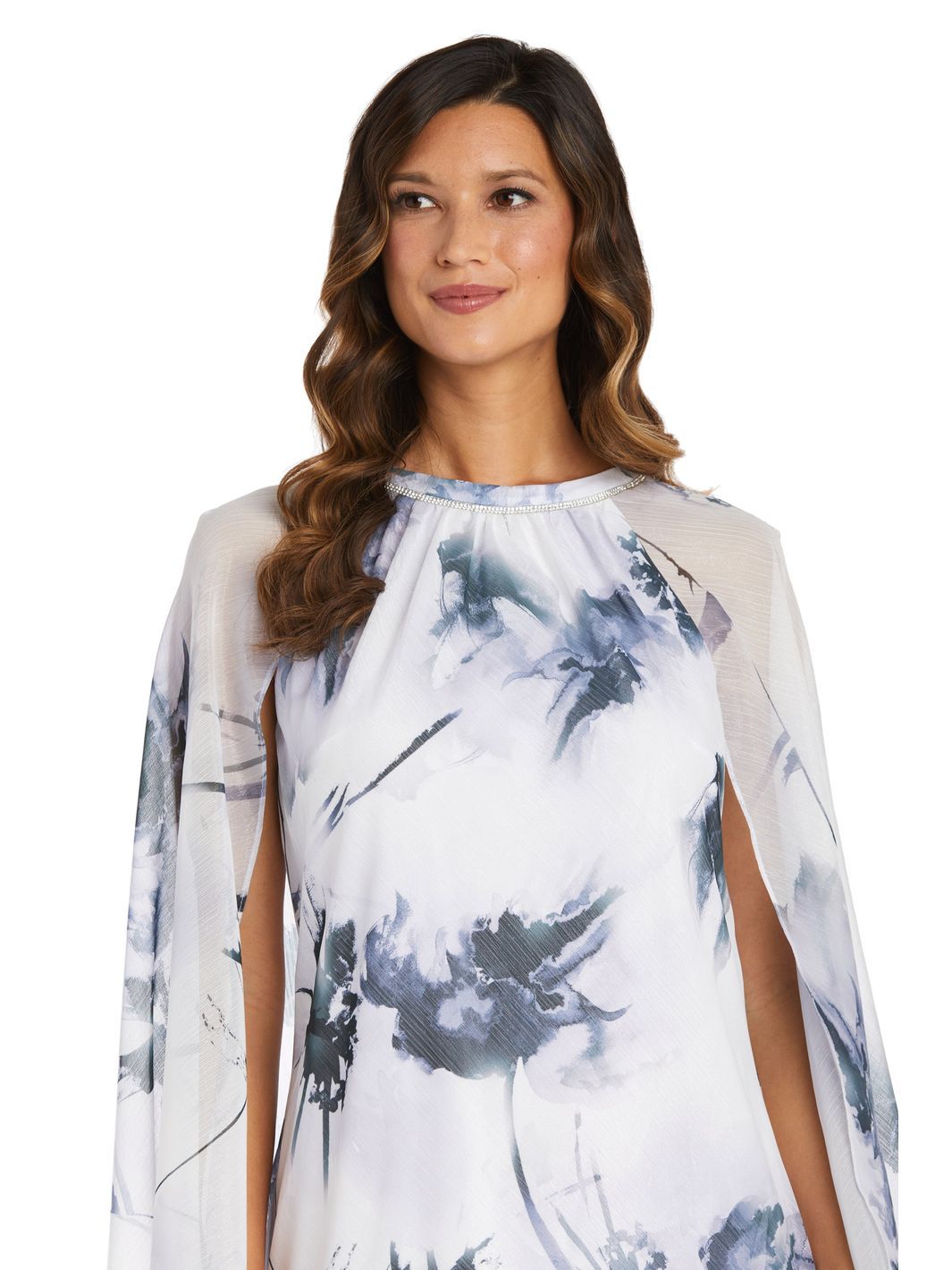 Chiffon Cape Dress with Rhinestone Detail sold by Lord & Taylor product image thumbnail 3