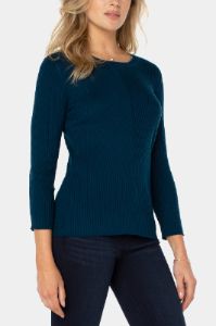 Pointelle Detail 3/4 Sleeve Crewneck Sweater sold by Lord & Taylor