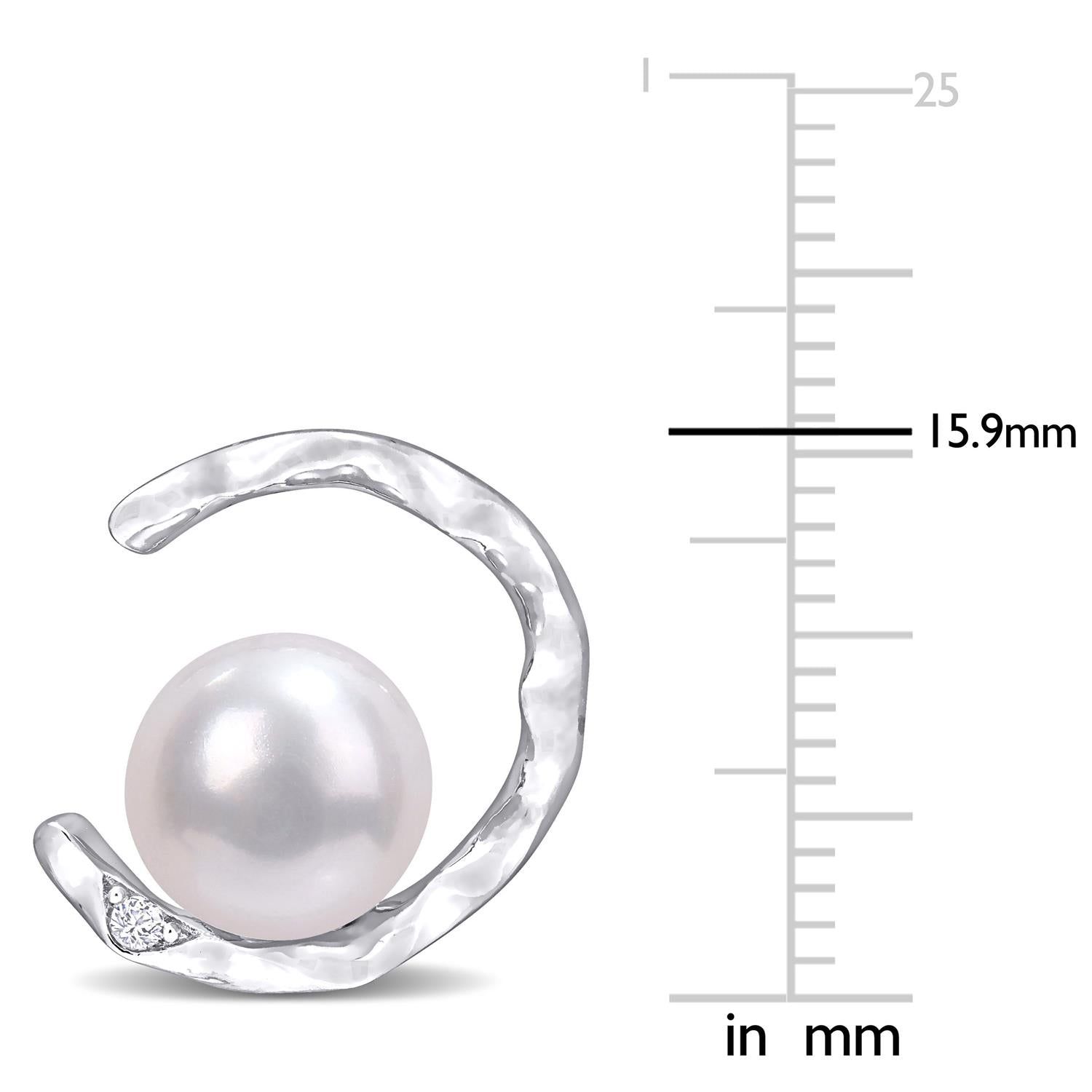 Freshwater Cultured Pearl and Lab-Created White Sapphire Earrings sold by Lord & Taylor product image thumbnail 2