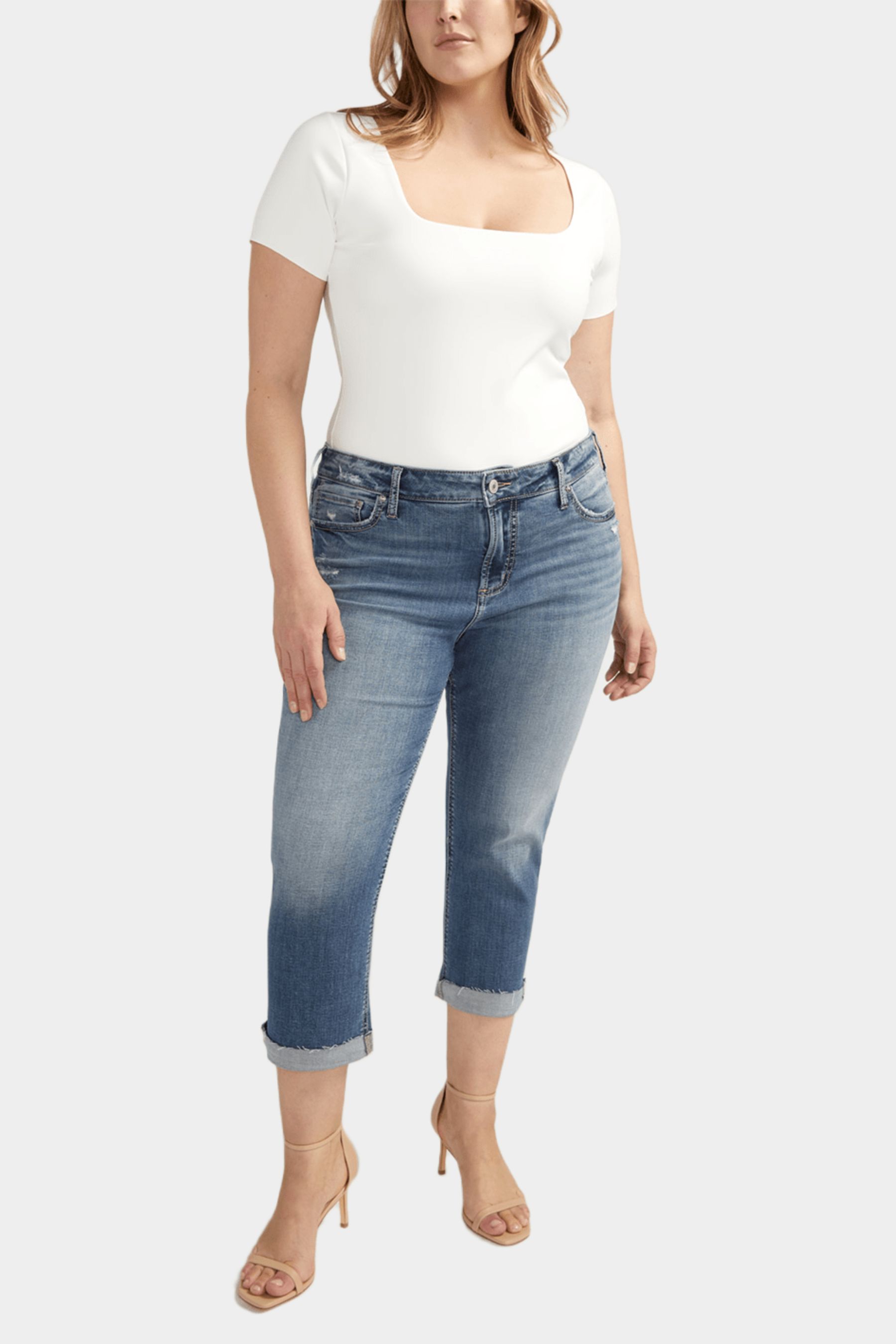 Plus Size Elyse Mid Rise Comfort Fit Capri sold by Lord & Taylor