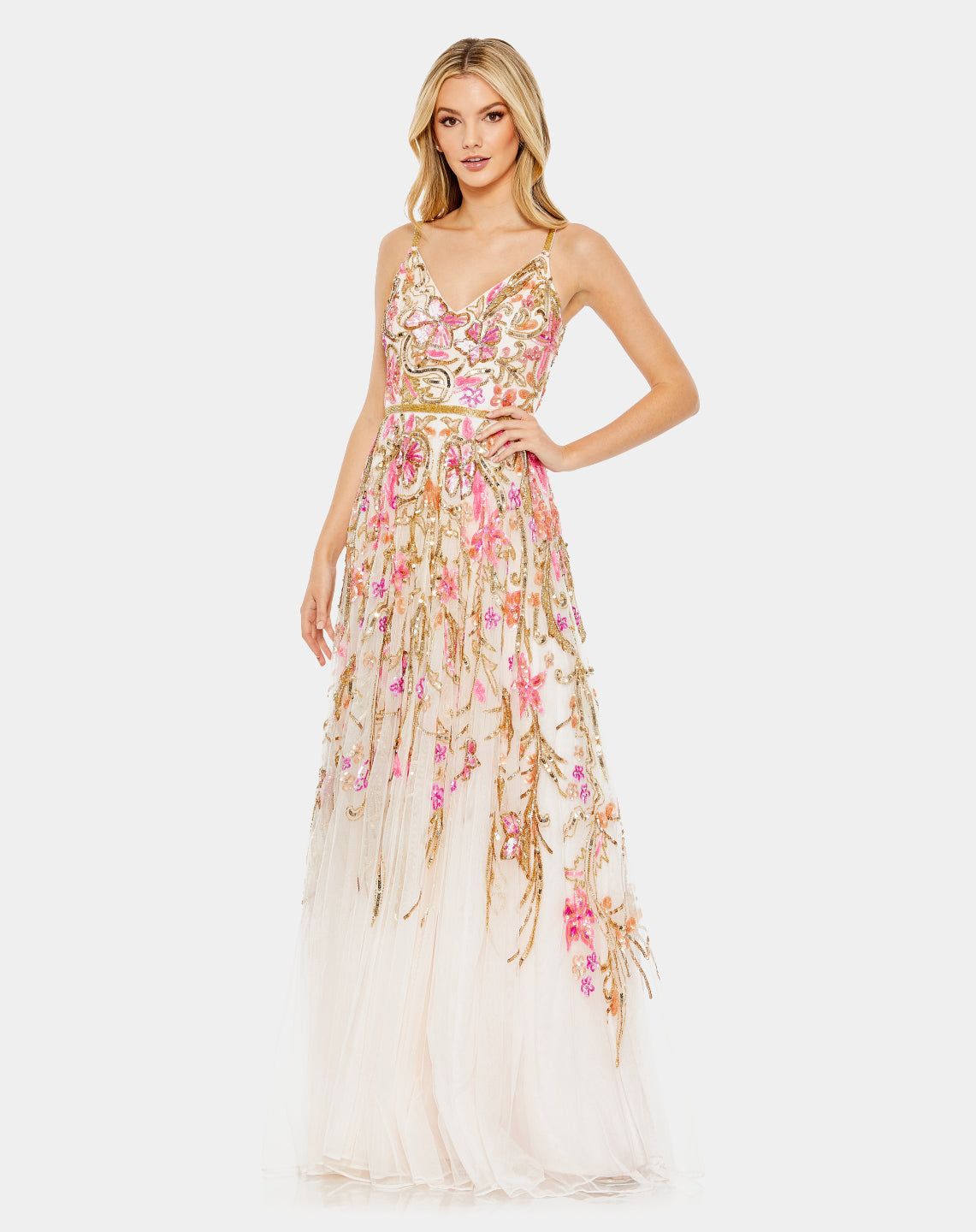 V Neck Spaghetti Strap Gown sold by Lord & Taylor product image thumbnail 5