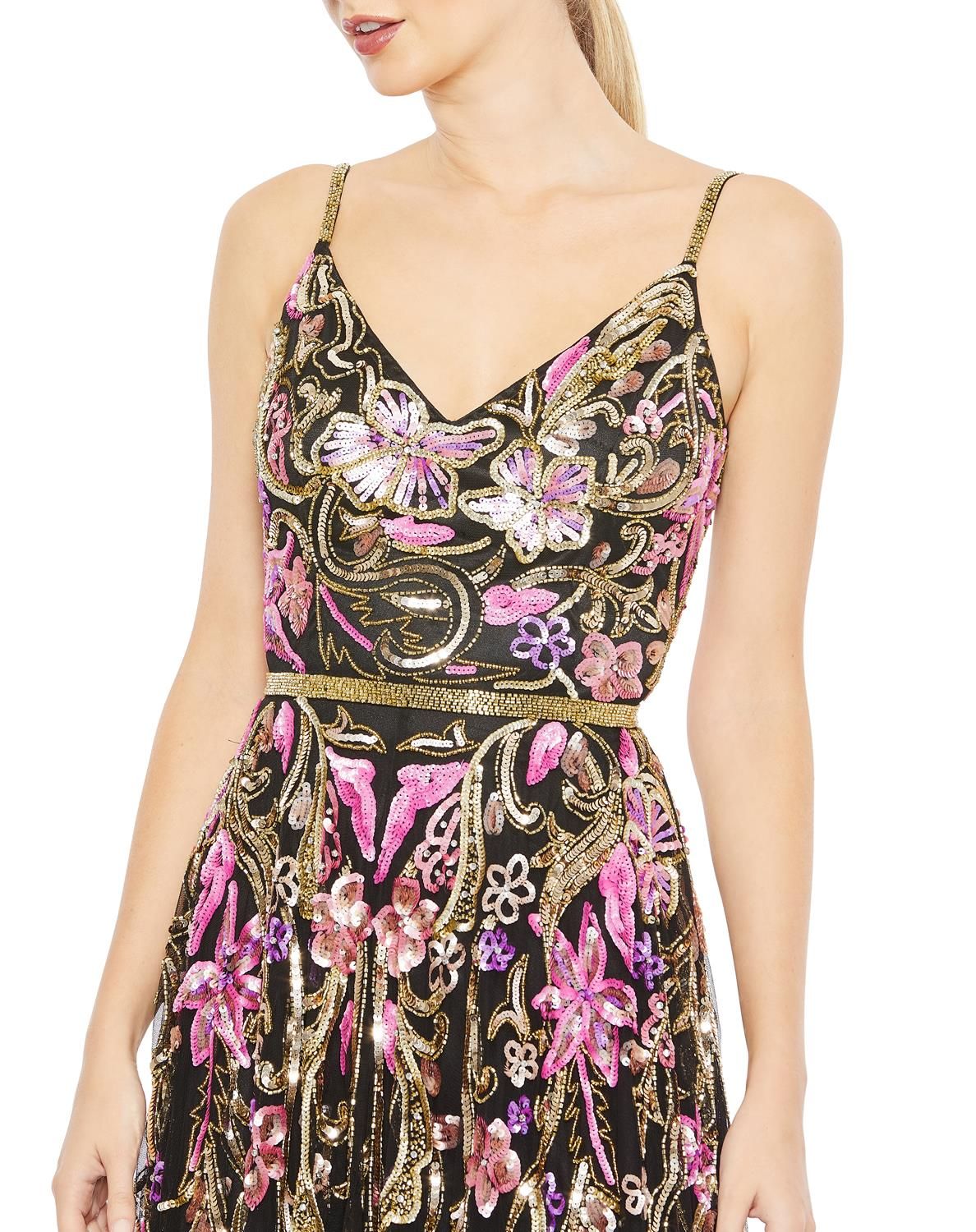 V Neck Spaghetti Strap Gown sold by Lord & Taylor product image thumbnail 3