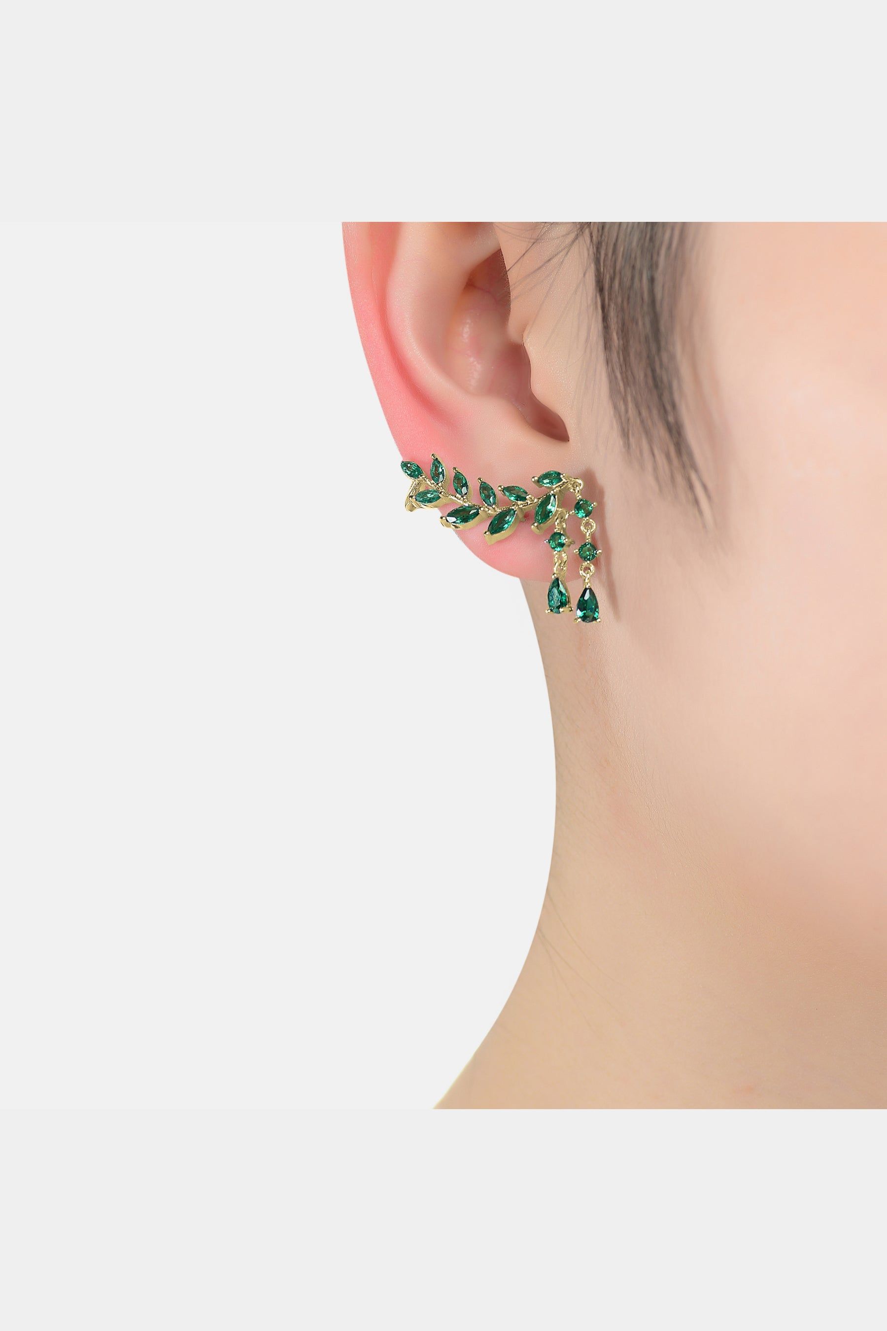 Emerald CZ Ear Cuff Earrings sold by Lord & Taylor product image thumbnail 2