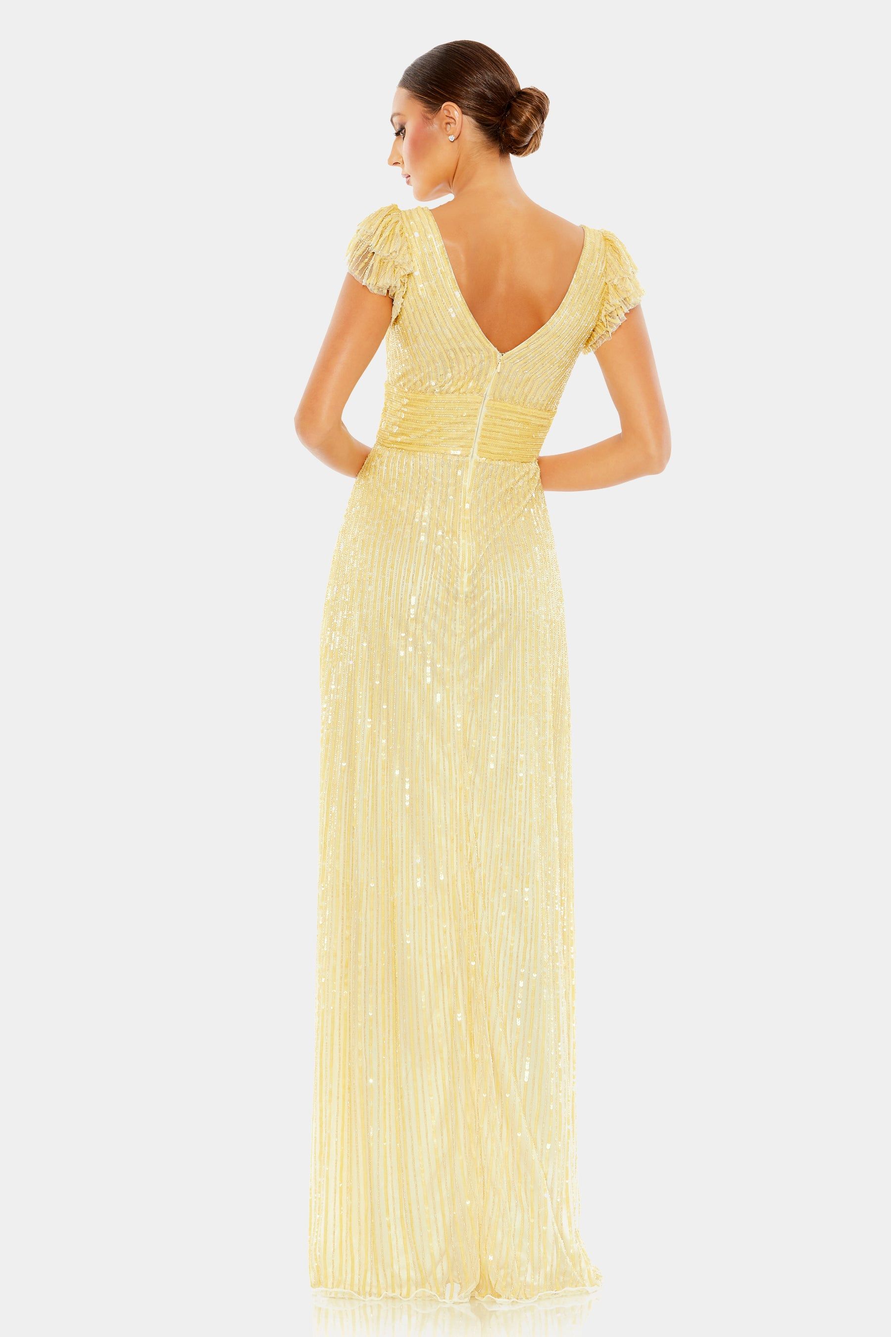 Embellished Flutter Cap Sleeve A-Line Gown sold by Lord & Taylor product image thumbnail 5