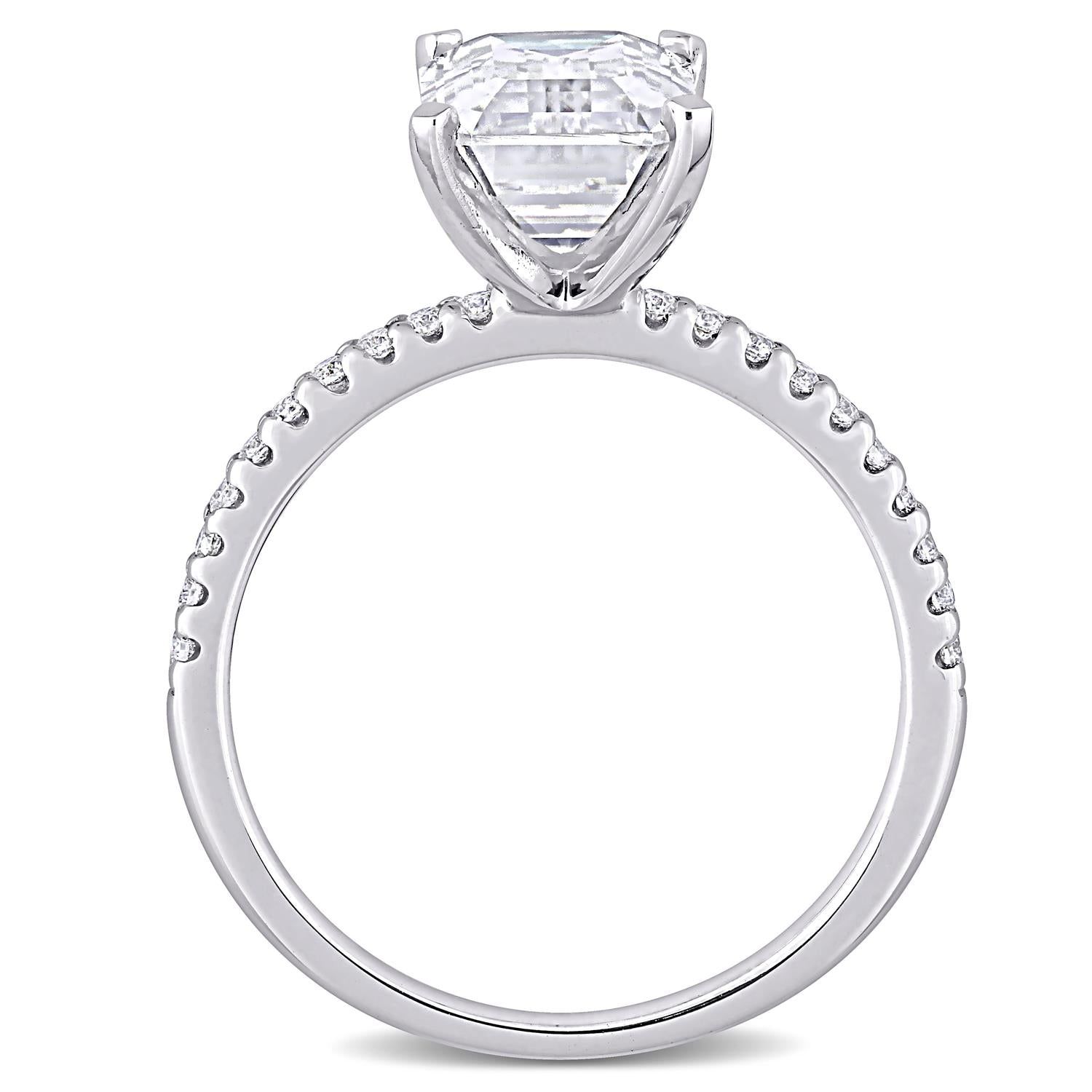 10k White Gold Moissanite Emerald-Cut Ring sold by Lord & Taylor product image thumbnail 3