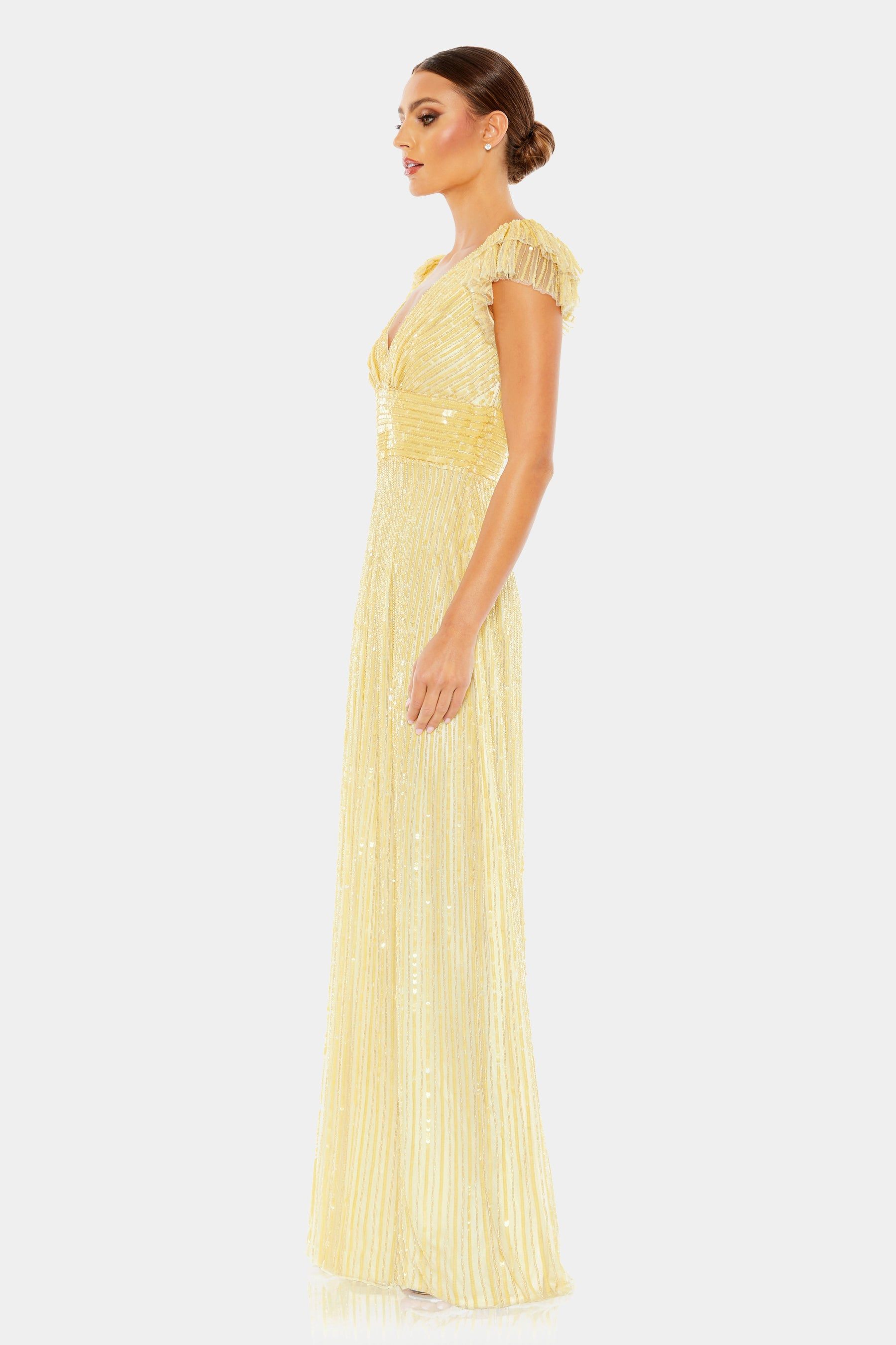 Embellished Flutter Cap Sleeve A-Line Gown sold by Lord & Taylor product image thumbnail 4