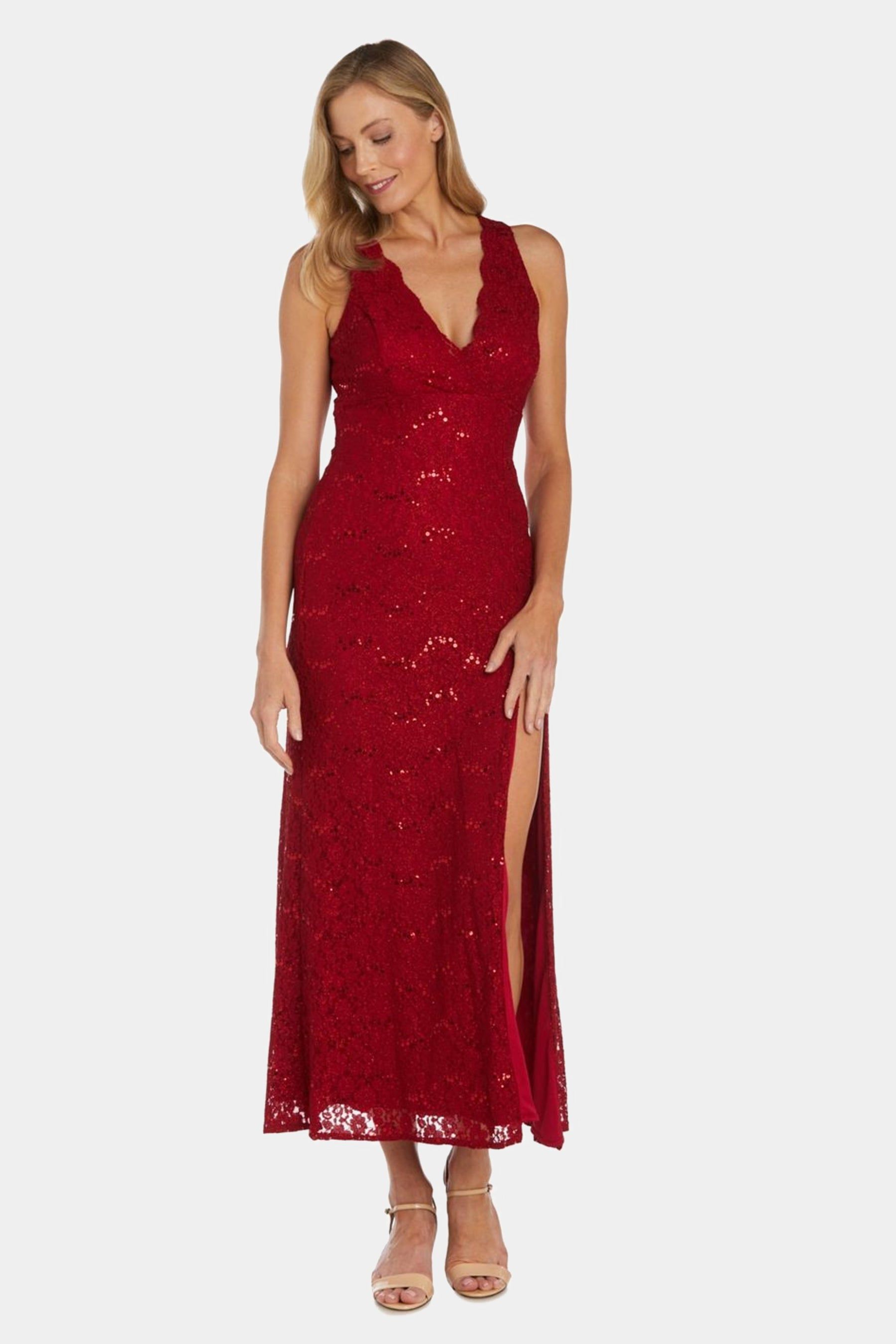 Side Slit Long Elegant Lace Dress sold by Lord & Taylor product image thumbnail 8