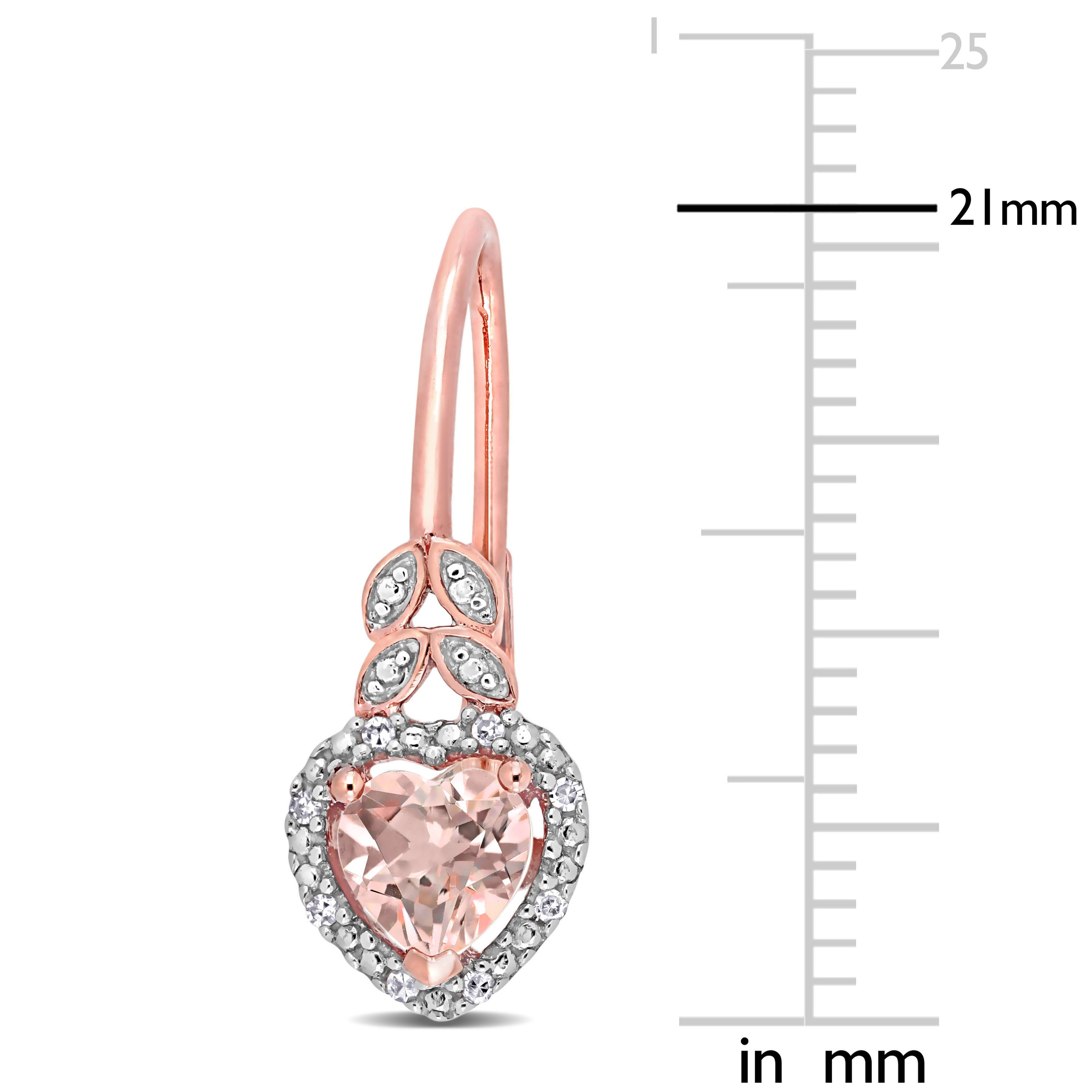 Morganite and Diamond Accent Heart Drop Earrings sold by Lord & Taylor product image thumbnail 2