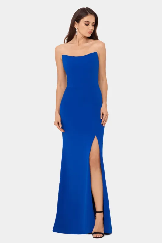 Strapless Scuba Slit Gown sold by Lord & Taylor