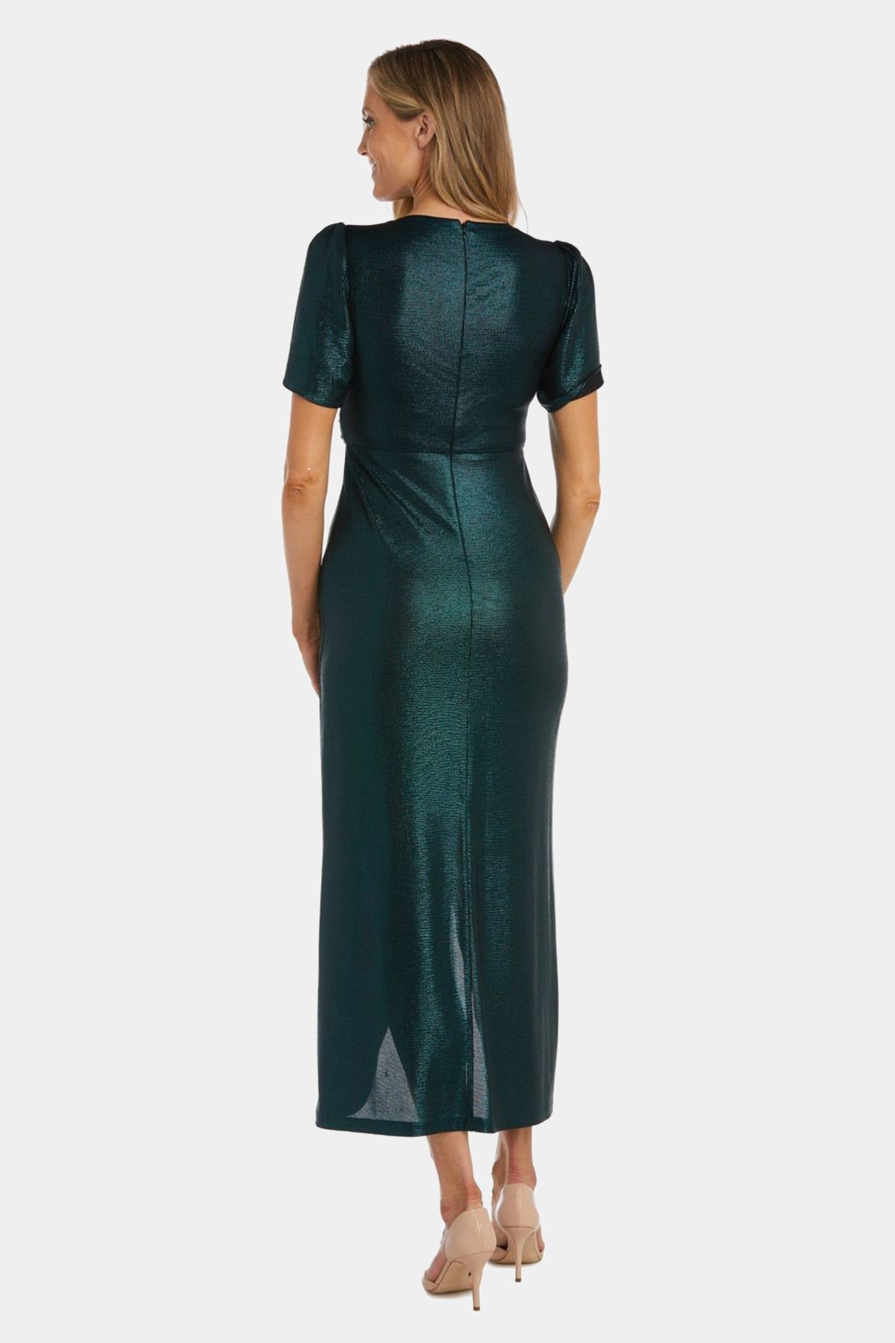 Long Shimmer V-Neck Wrap Gown sold by Lord & Taylor product image thumbnail 4