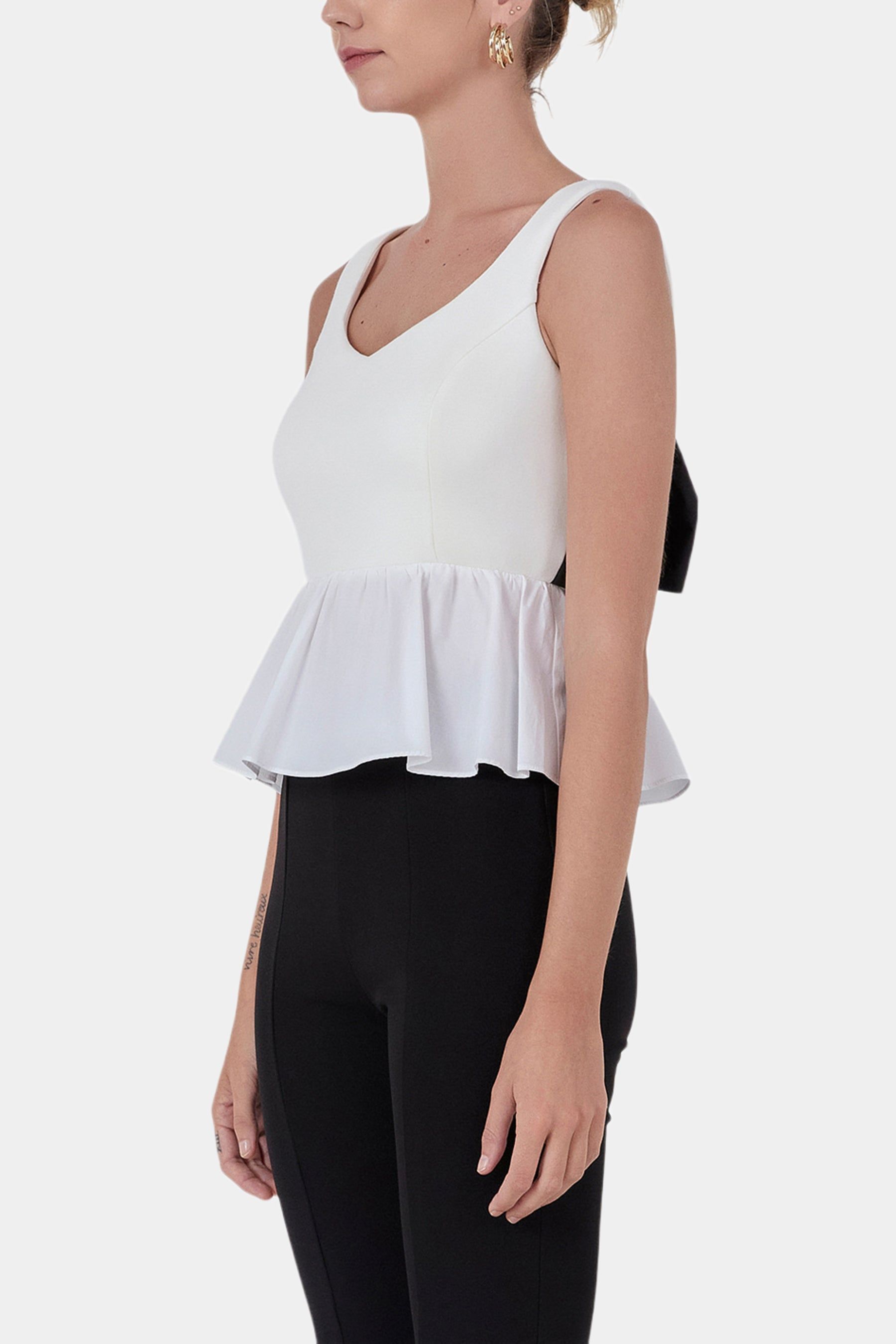 Back Bow Contrast Top sold by Lord & Taylor product image thumbnail 3