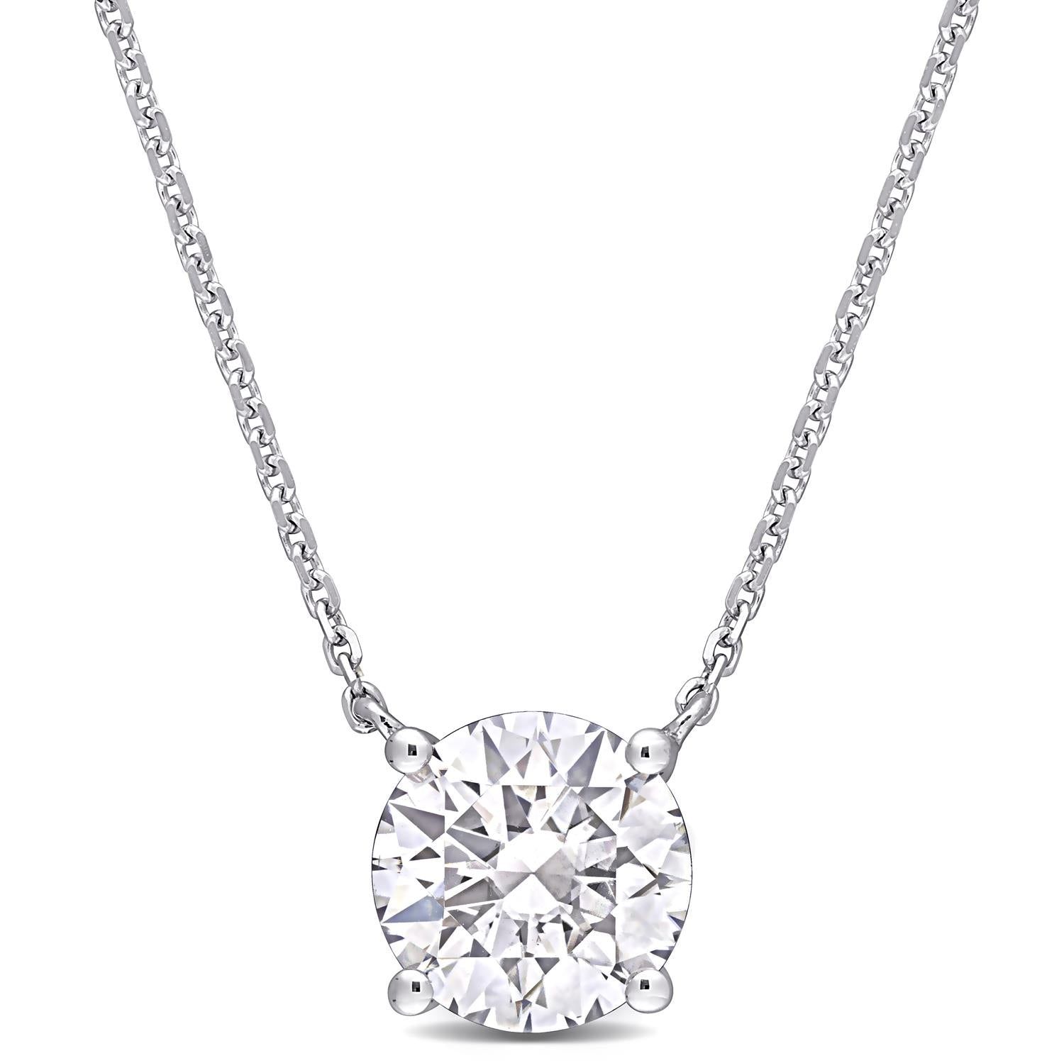 14k White Gold Moissanite Solitaire Necklace sold by Lord & Taylor product image thumbnail 3
