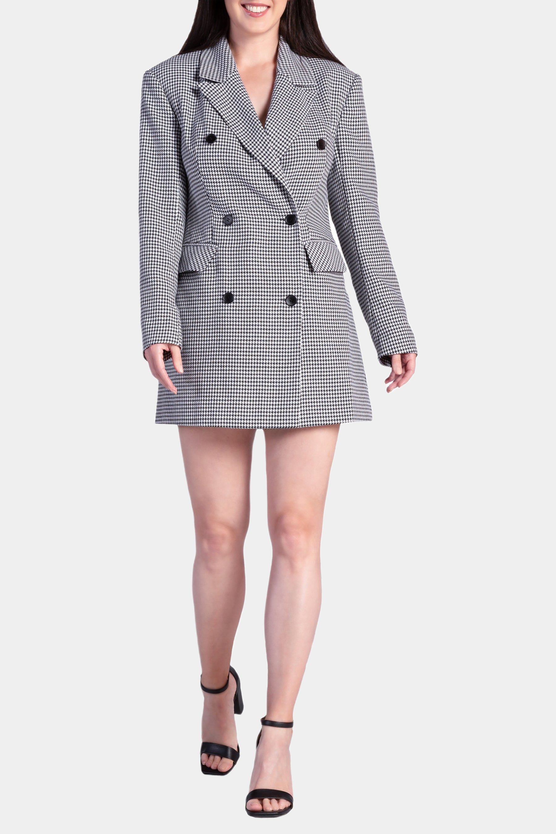 ILA Houndstooth Double-Breasted Mini Blazer Dress sold by Lord & Taylor