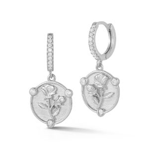 Sterling Silver Rose Huggie Earring sold by Lord & Taylor