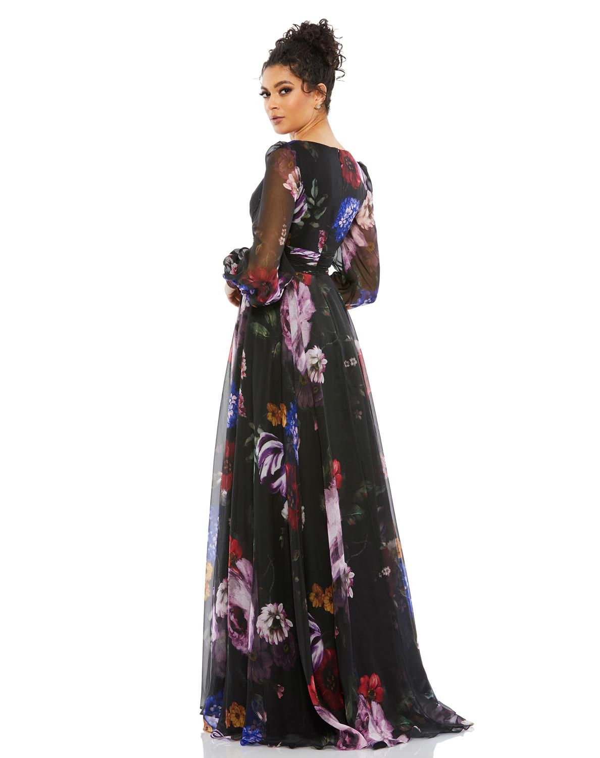 Floral Print Pleated Wrap Over Illusion Long Sleeve sold by Lord & Taylor product image thumbnail 2