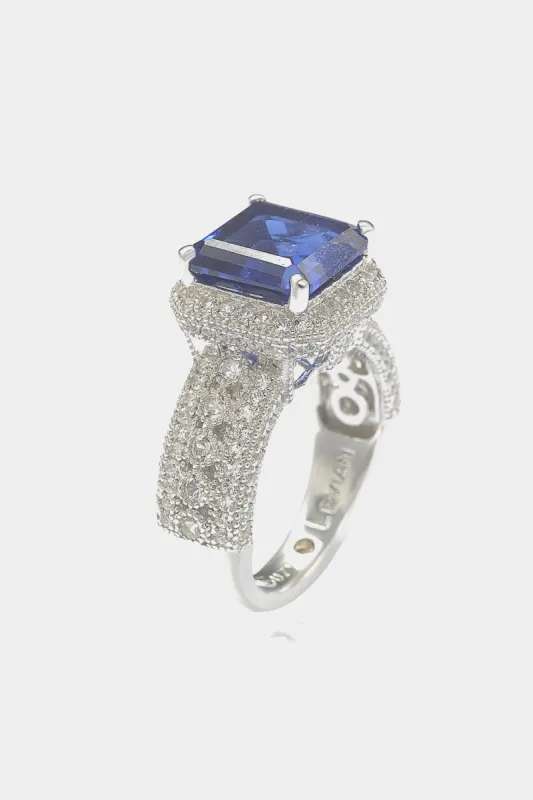 Emerald-Cut Sapphire & Diamond Accent Ring made by Lord & Taylor