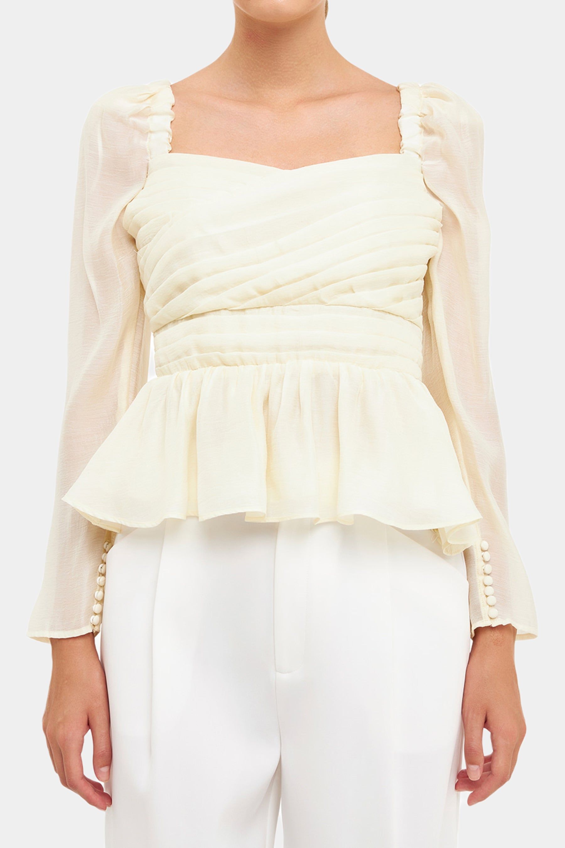 Pleated Peplum Top sold by Lord & Taylor product image thumbnail 4