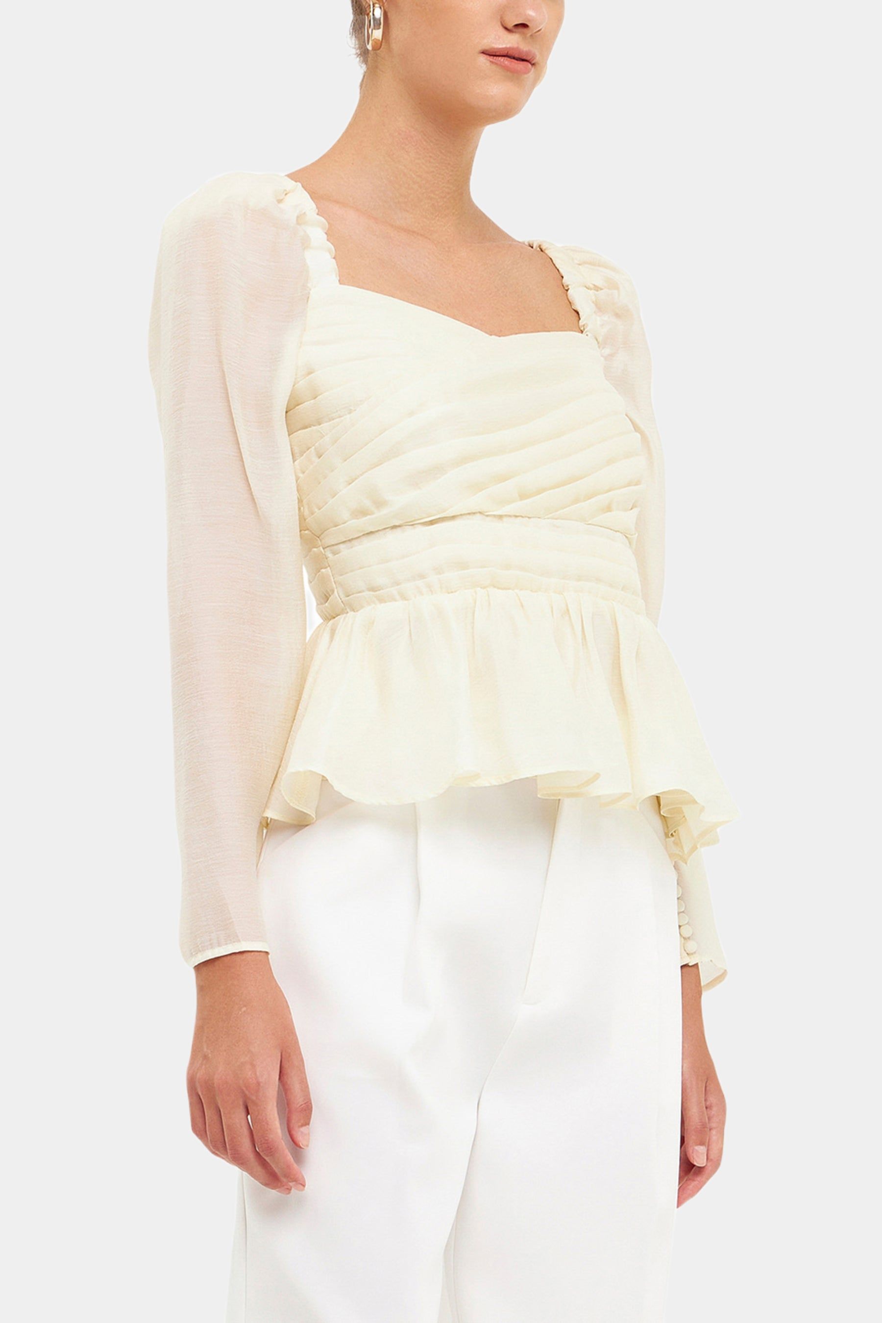 Pleated Peplum Top sold by Lord & Taylor product image thumbnail 2